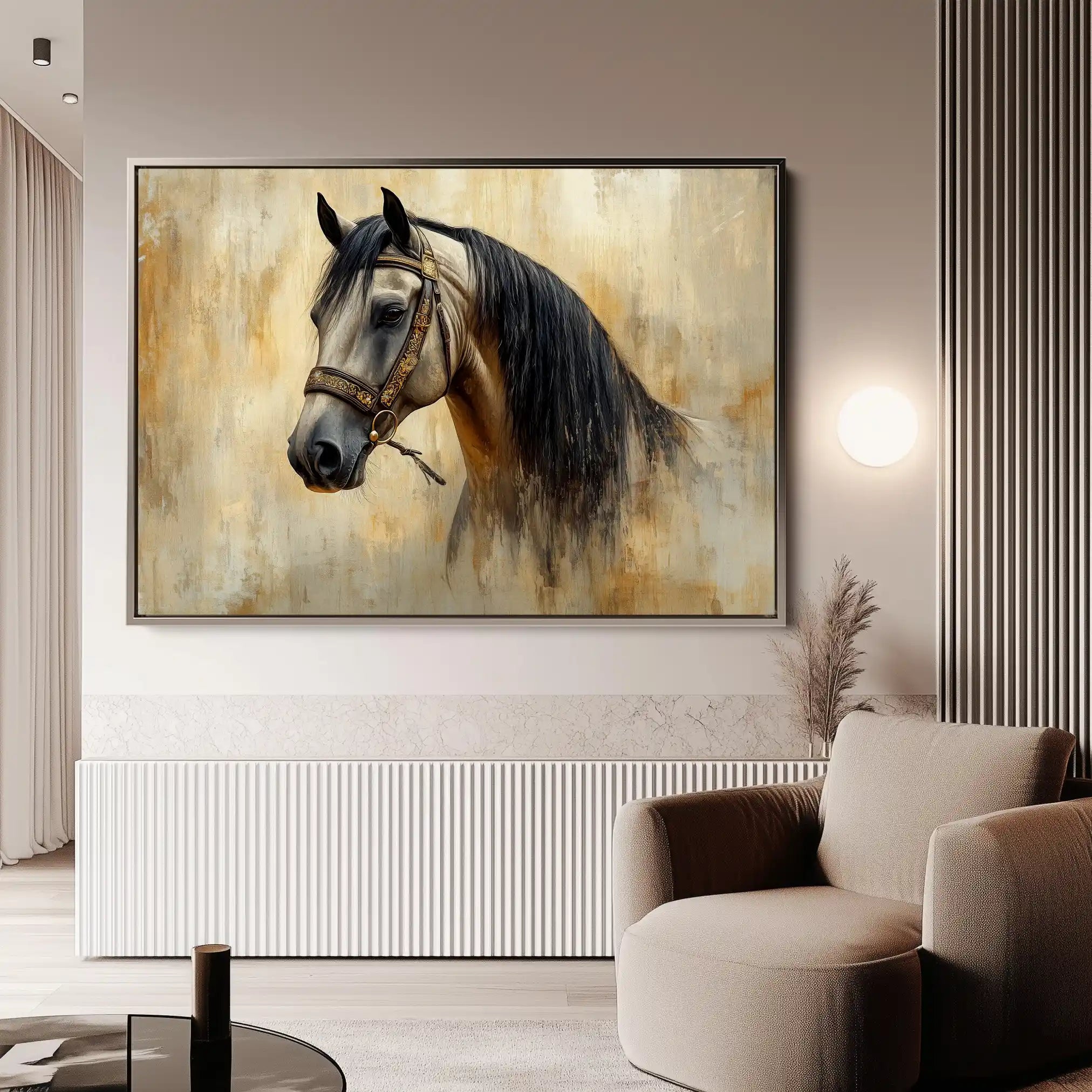 Horses 016 Canvas Art 90 x 60 cm / Stretched on hidden frame