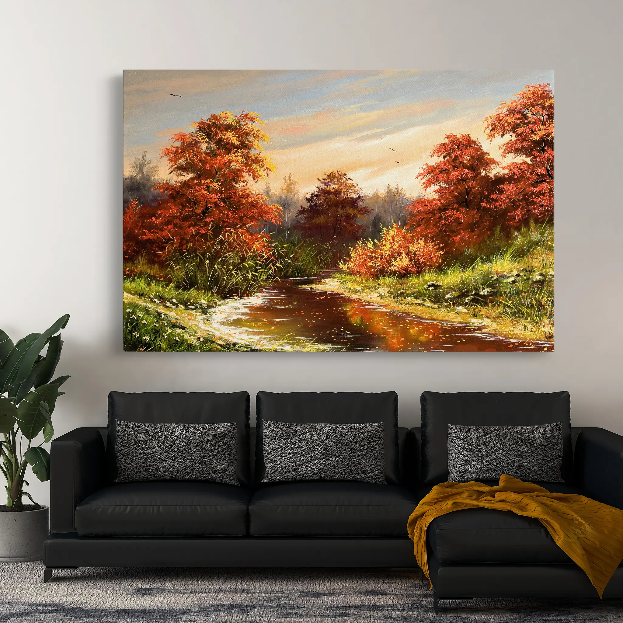 Landscape Canvas Wall Art WAD016-L 90 x 60 cm / Stretched on hidden frame