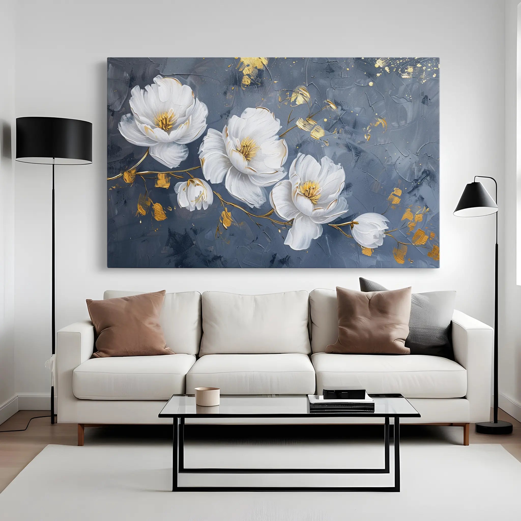 Floral Canvas Wall Art WAD017-F 90 x 60 cm / Stretched on hidden frame