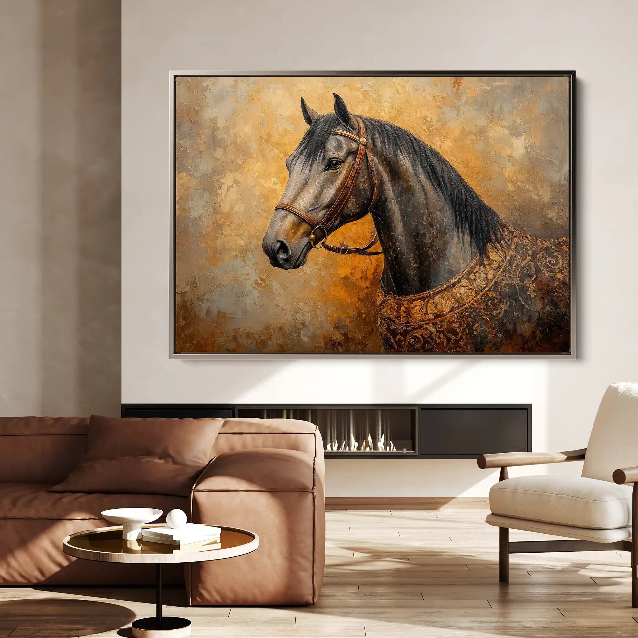 Horses 017 Canvas Art 90 x 60 cm / Stretched on hidden frame