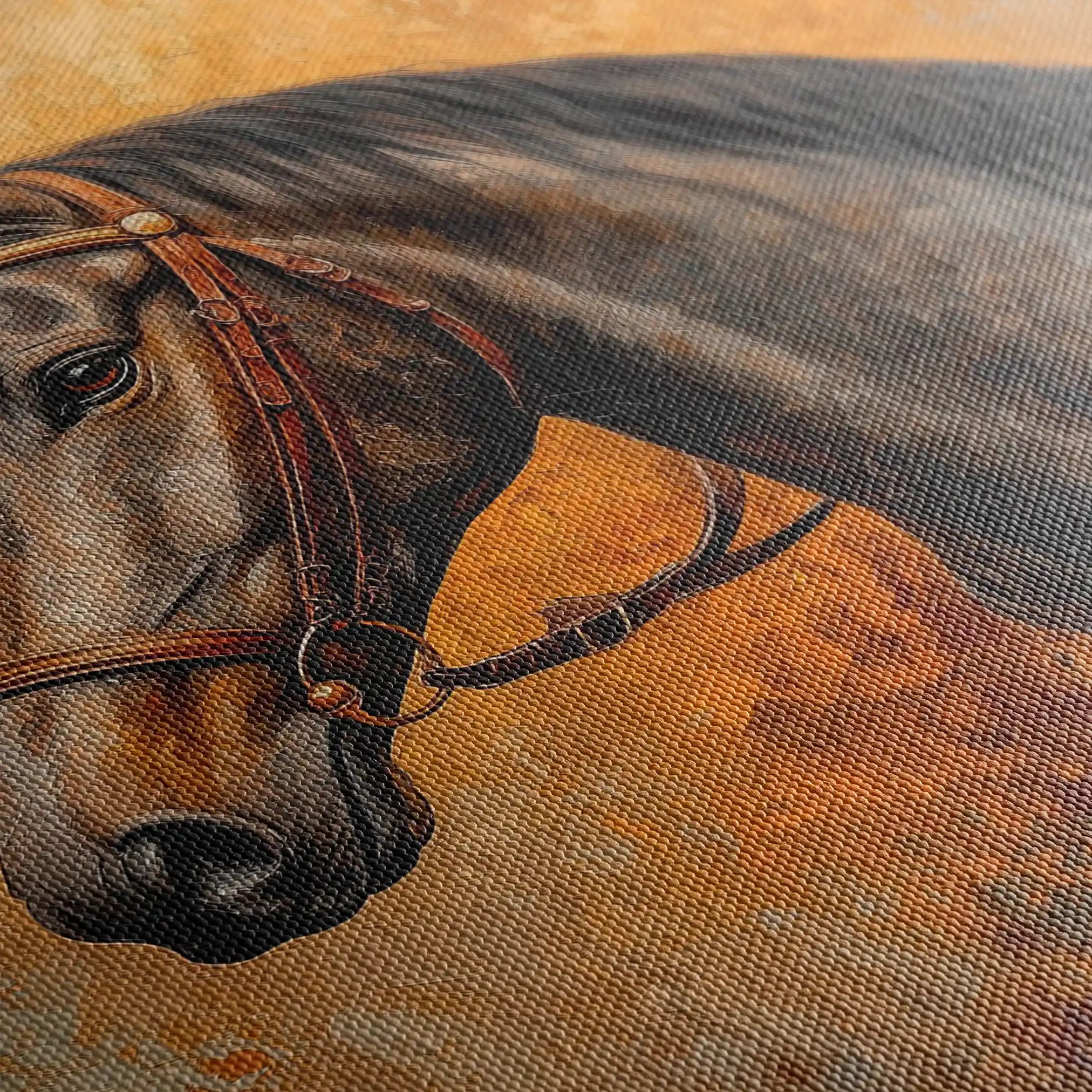 Horses 017 Canvas Art 90 x 60 cm / Stretched on hidden frame