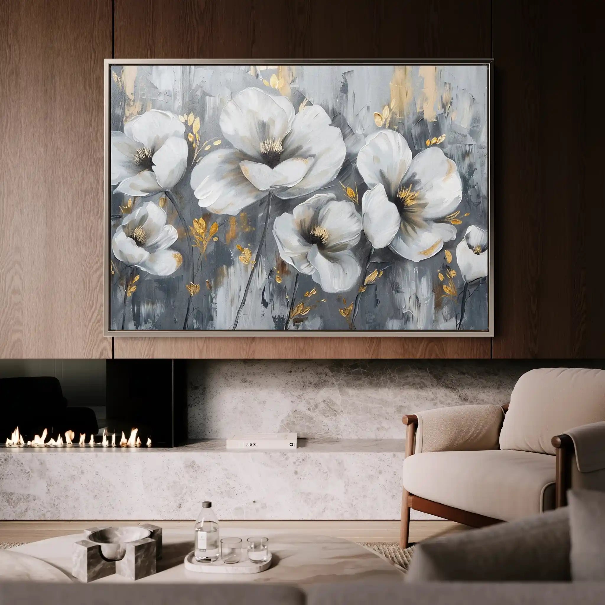 Floral Canvas Wall Art WAD018-F 90 x 60 cm / Stretched on hidden frame