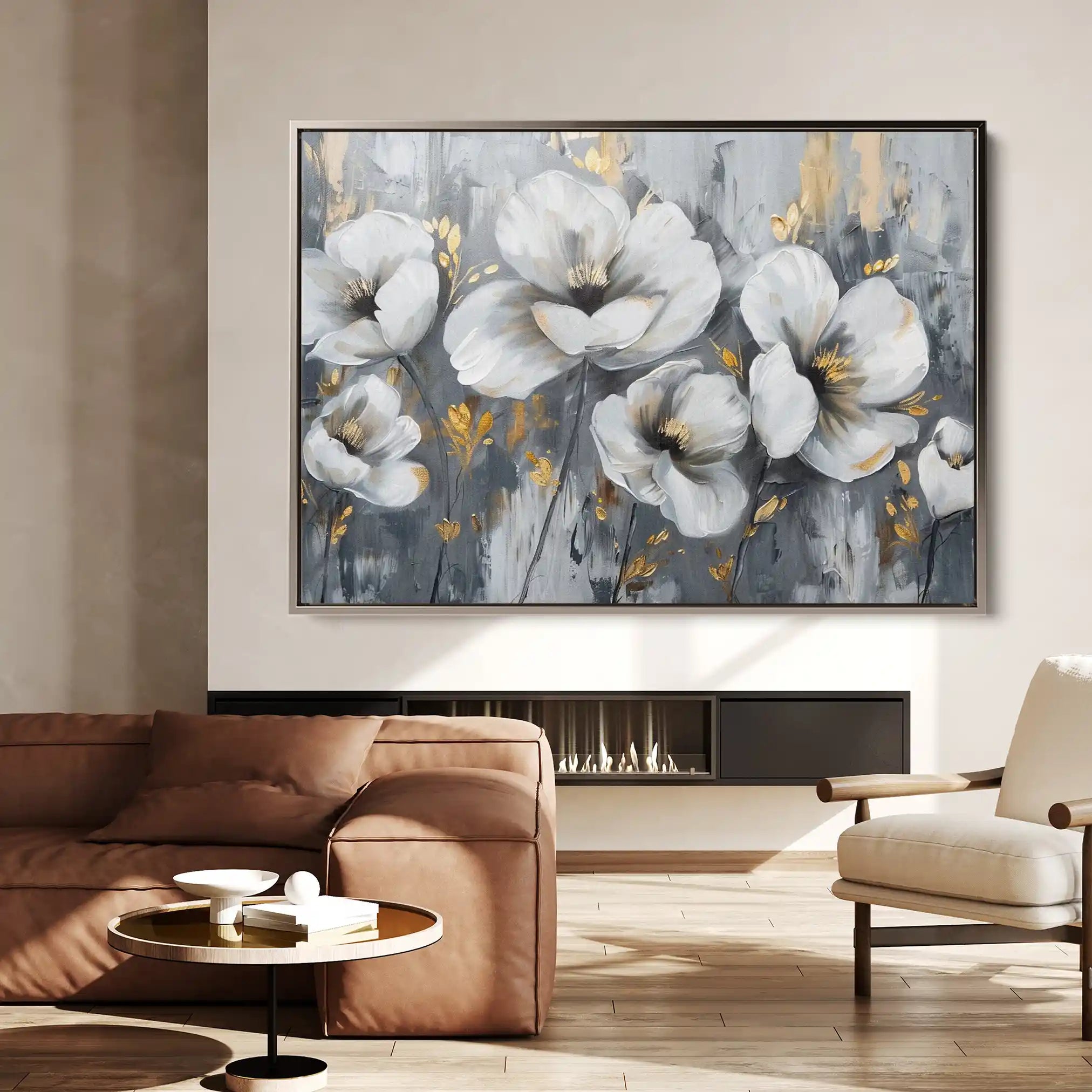 Floral Canvas Wall Art WAD018-F 90 x 60 cm / Stretched on hidden frame