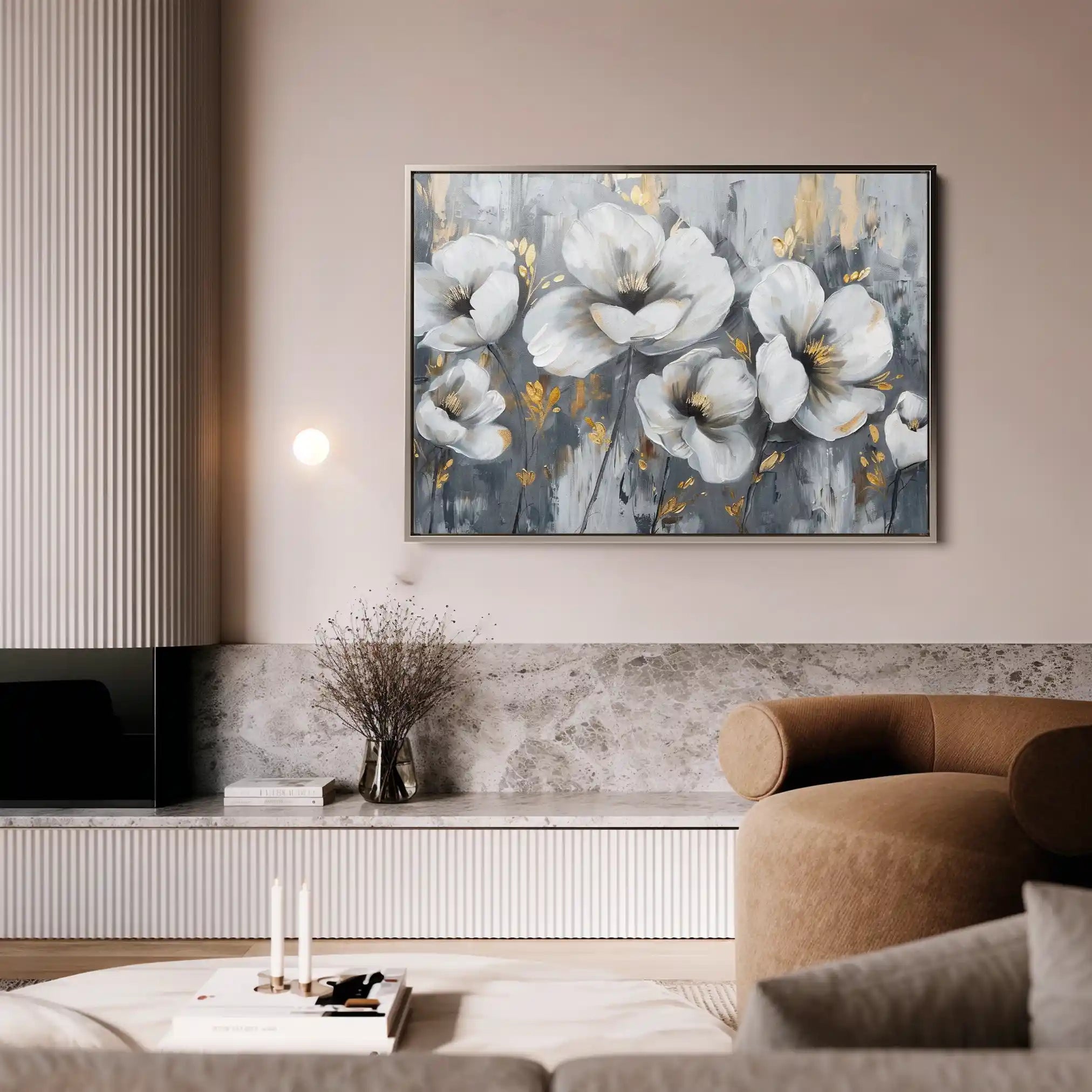 Floral Canvas Wall Art WAD018-F 90 x 60 cm / Stretched on hidden frame
