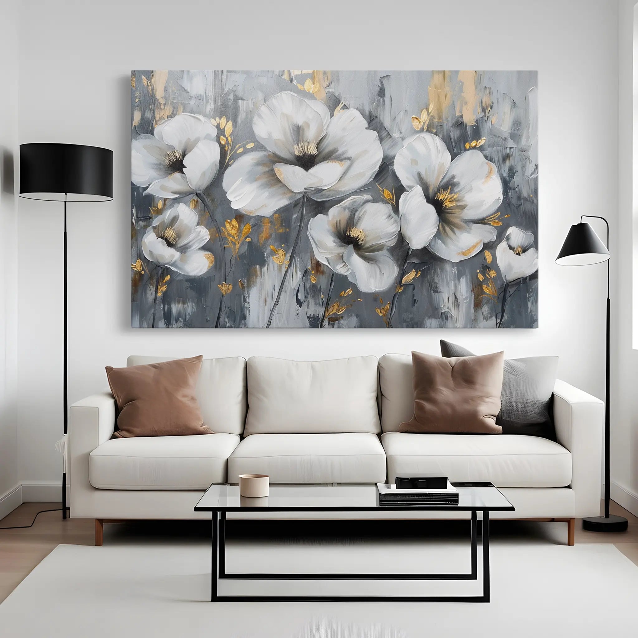 Floral Canvas Wall Art WAD018-F 90 x 60 cm / Stretched on hidden frame