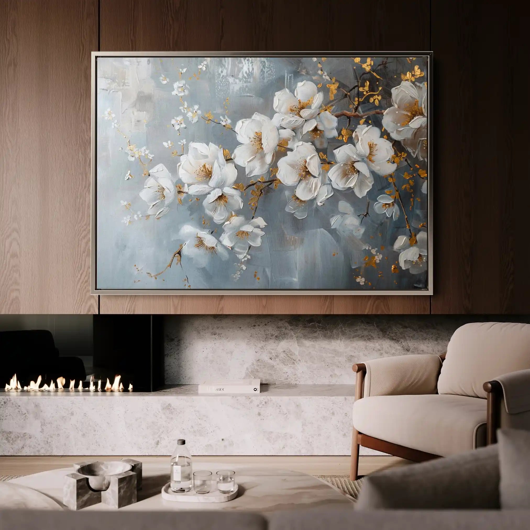 Floral Canvas Wall Art WAD019-F 90 x 60 cm / Stretched on hidden frame