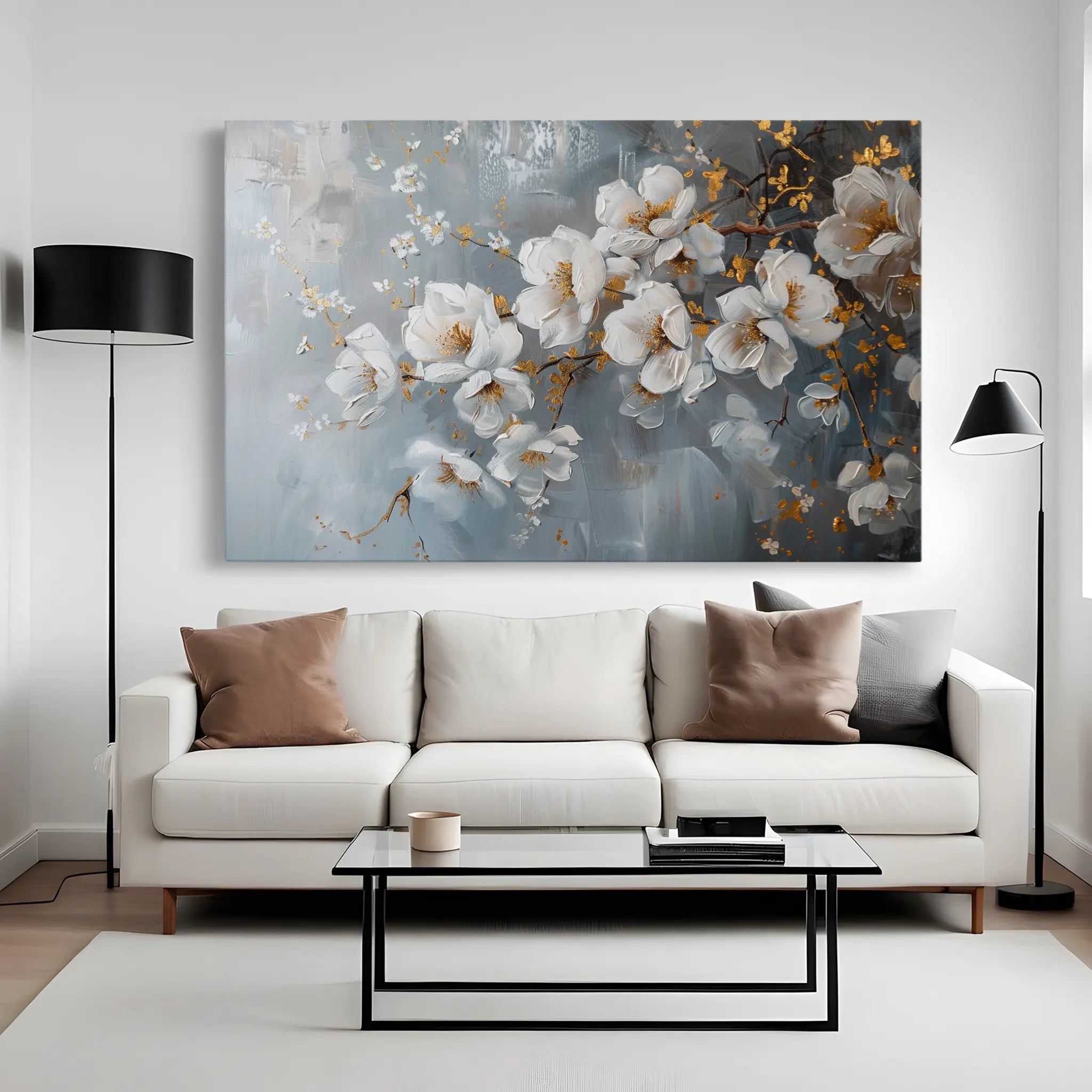 Floral Canvas Wall Art WAD019-F 90 x 60 cm / Stretched on hidden frame