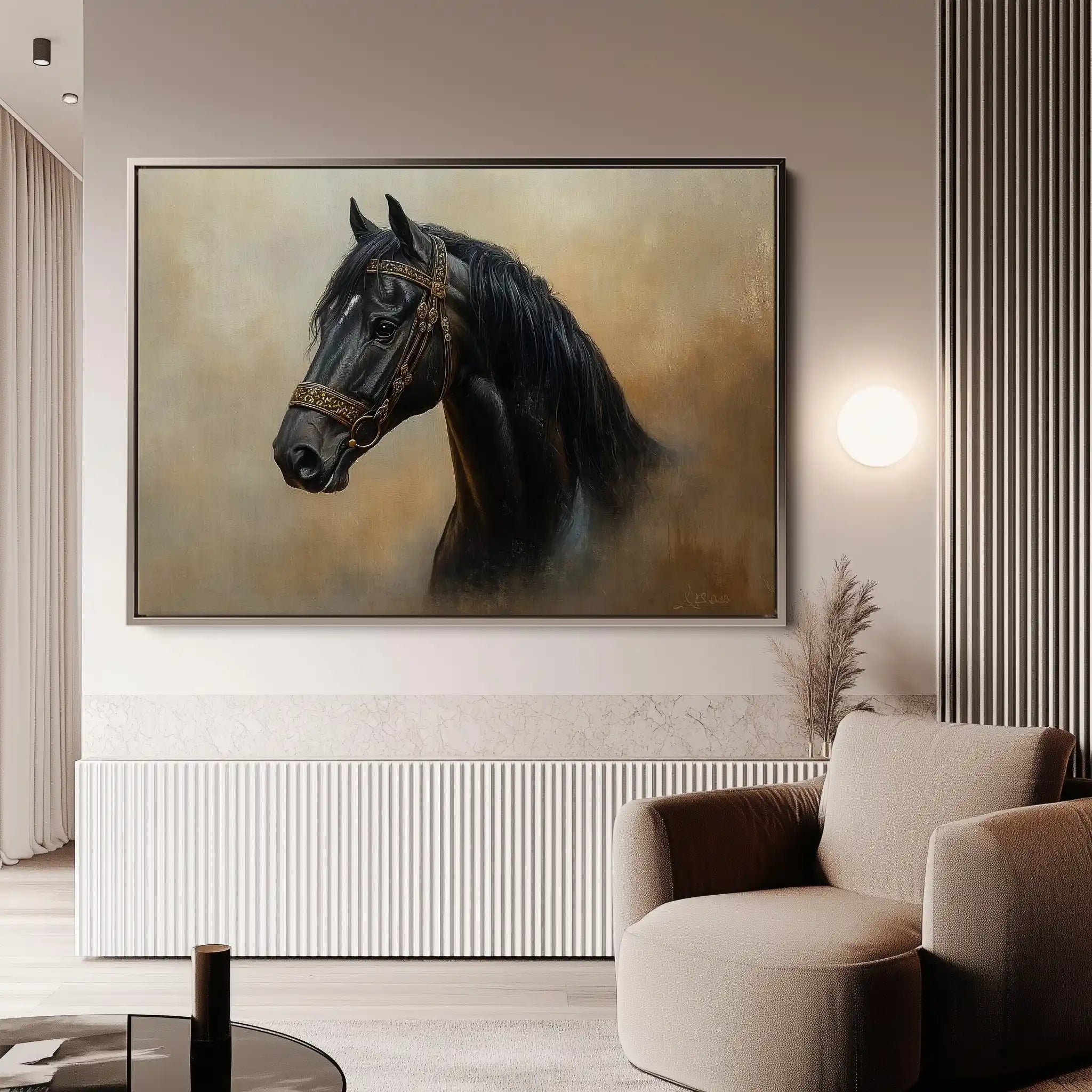 Horses 019 Canvas Art 90 x 60 cm / Stretched on hidden frame