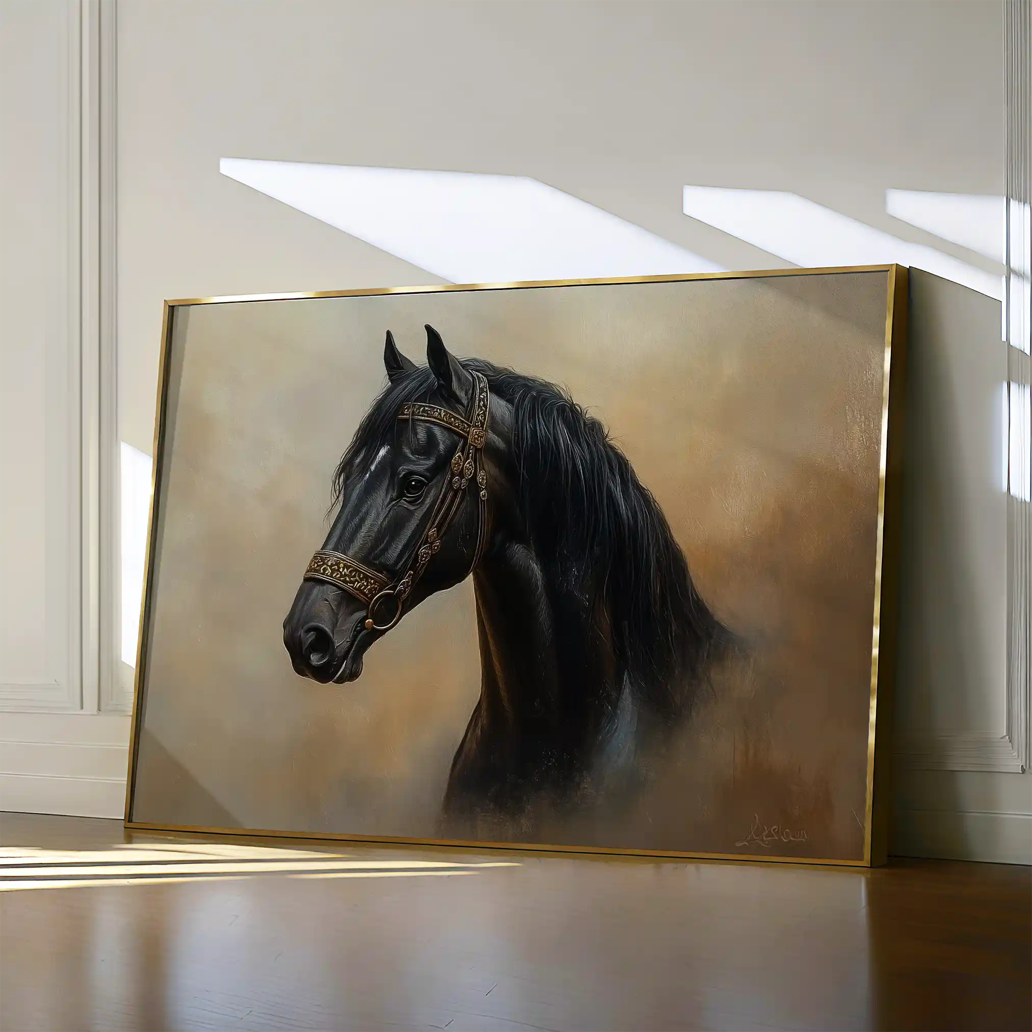 Horses 019 Canvas Art 90 x 60 cm / Stretched on hidden frame