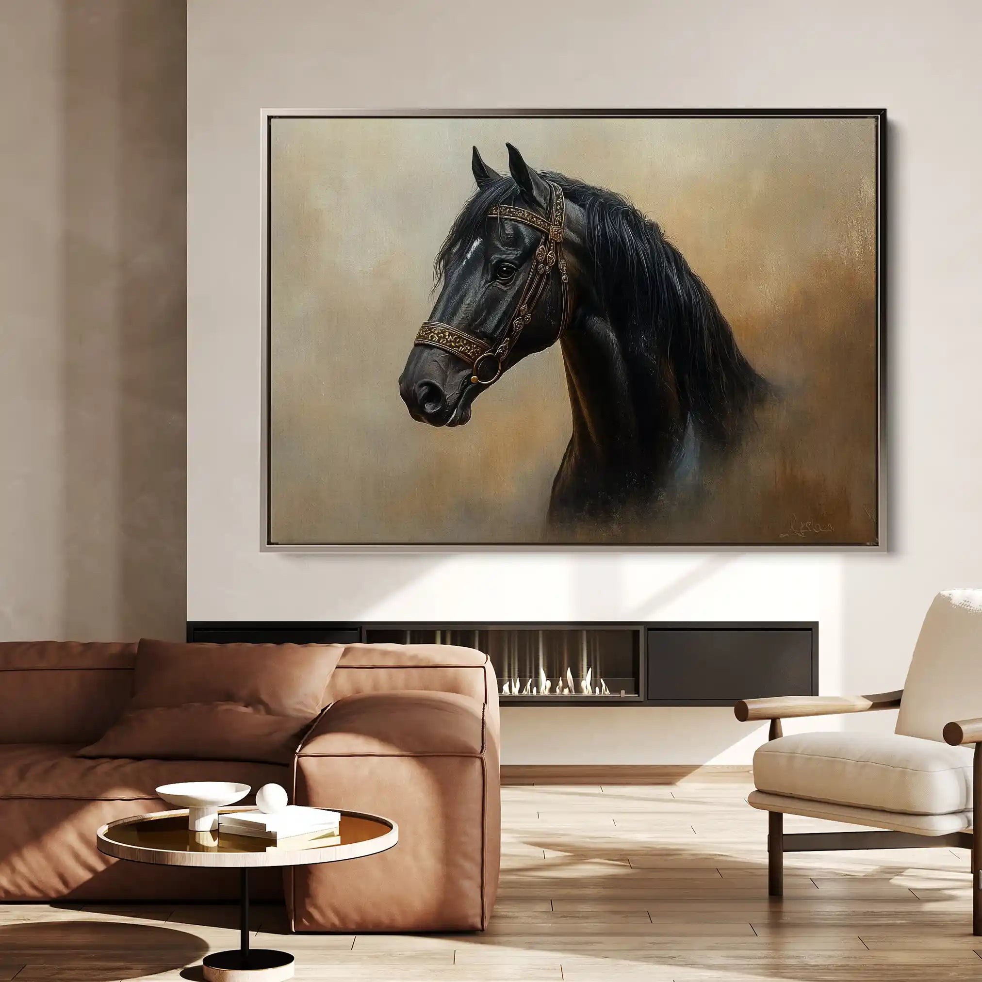 Horses 019 Canvas Art 90 x 60 cm / Stretched on hidden frame