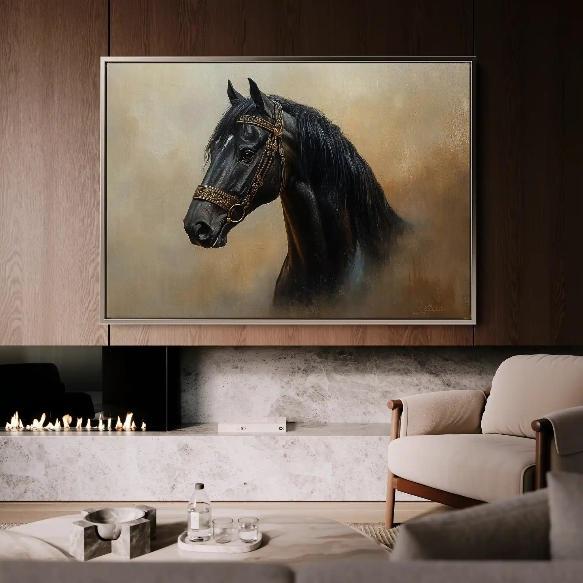 Horses 019 Canvas Art 90 x 60 cm / Stretched on hidden frame