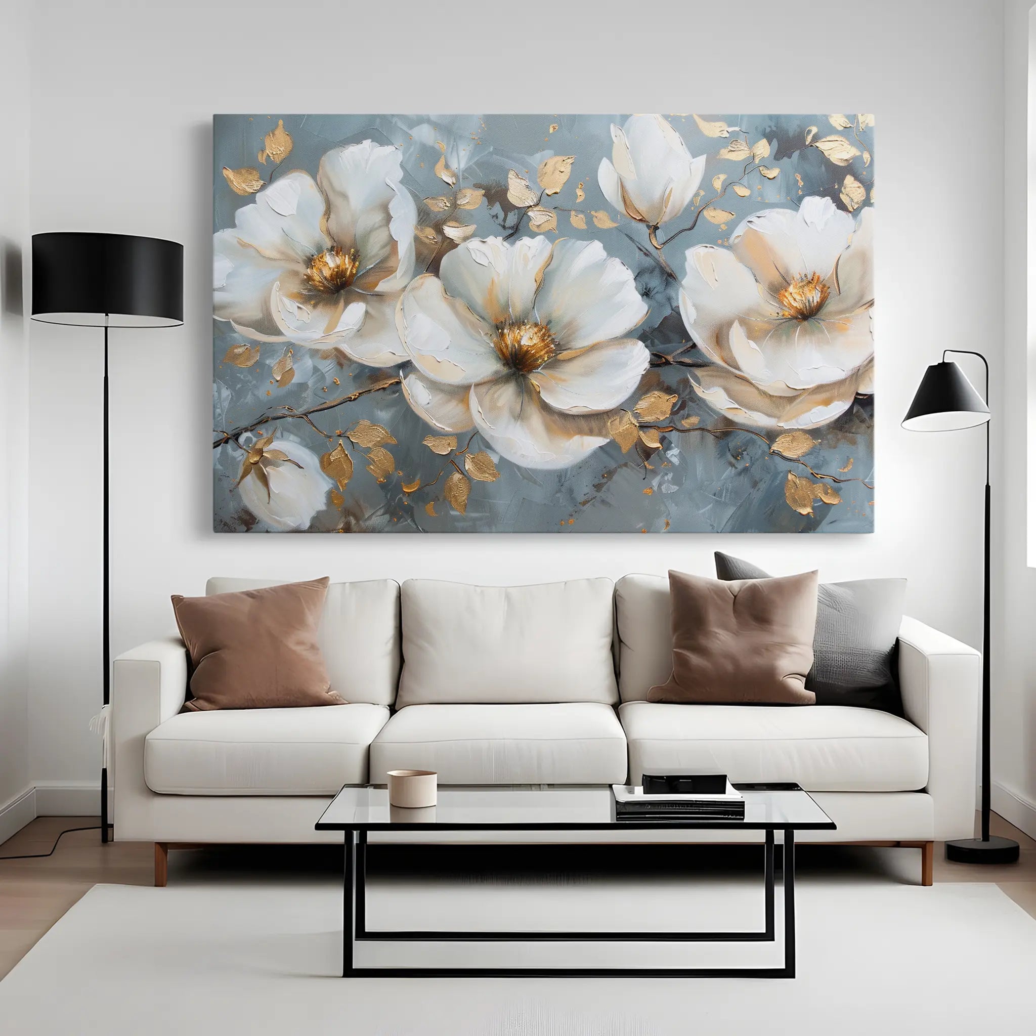 Floral Canvas Wall Art WAD020-F 90 x 60 cm / Stretched on hidden frame