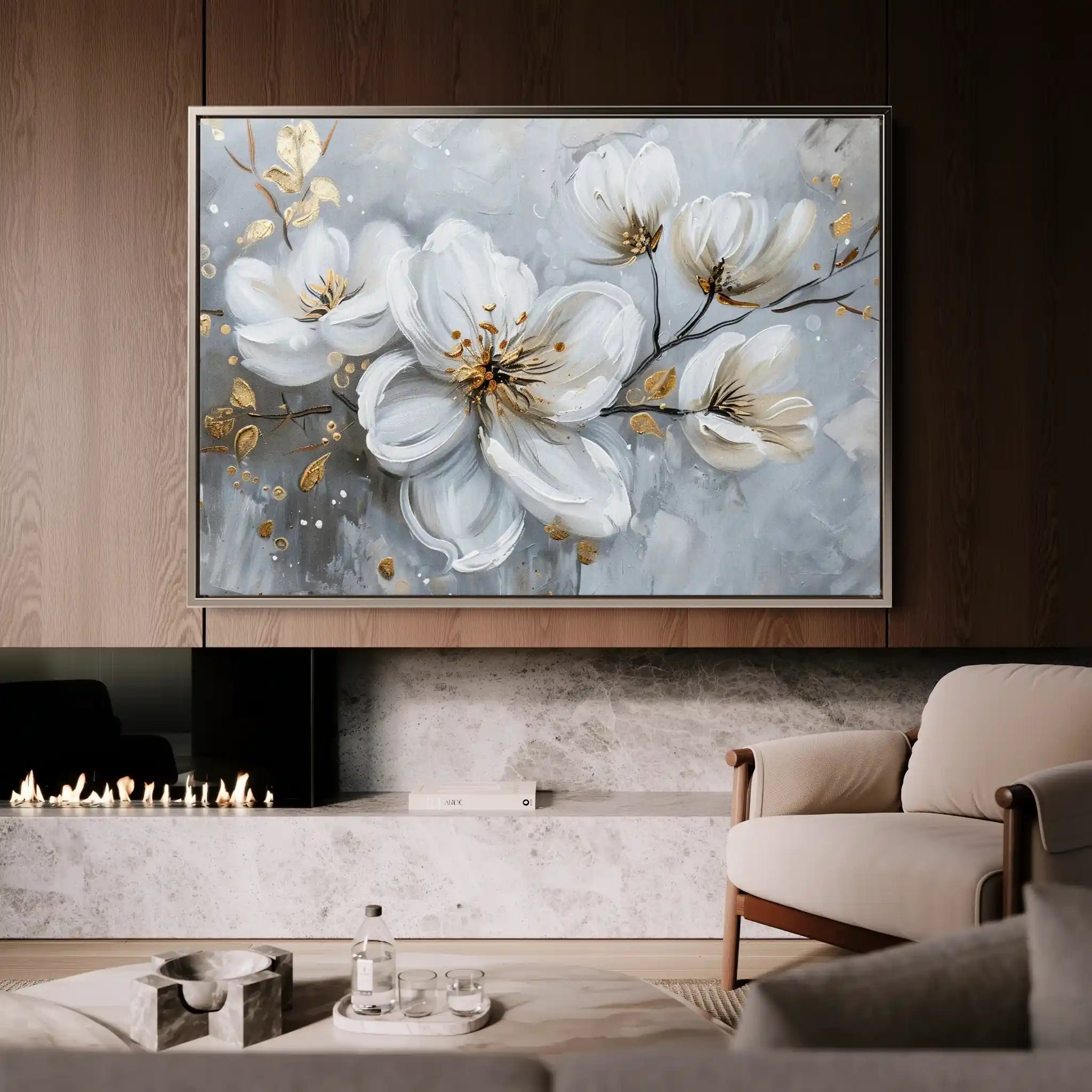 Floral Canvas Wall Art WAD021-F 90 x 60 cm / Stretched on hidden frame