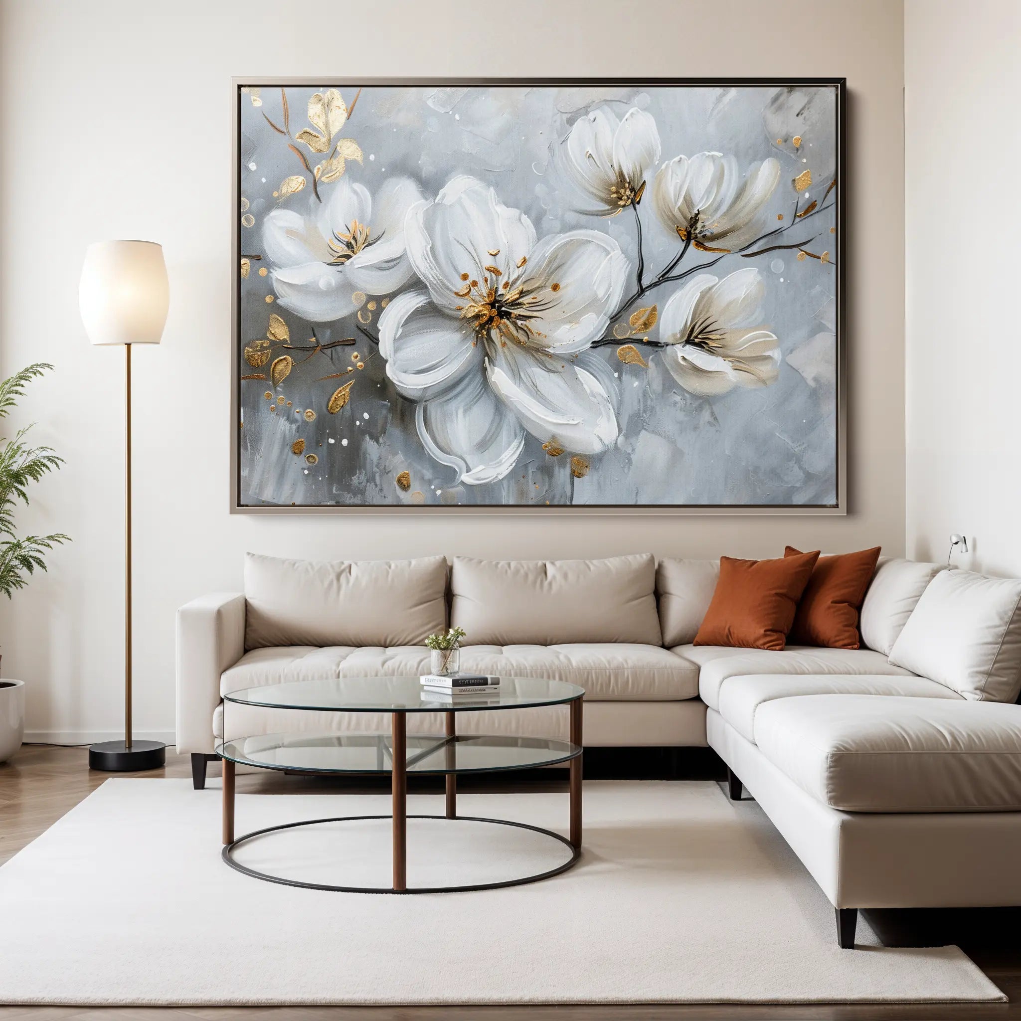 Floral Canvas Wall Art WAD021-F 90 x 60 cm / Stretched on hidden frame