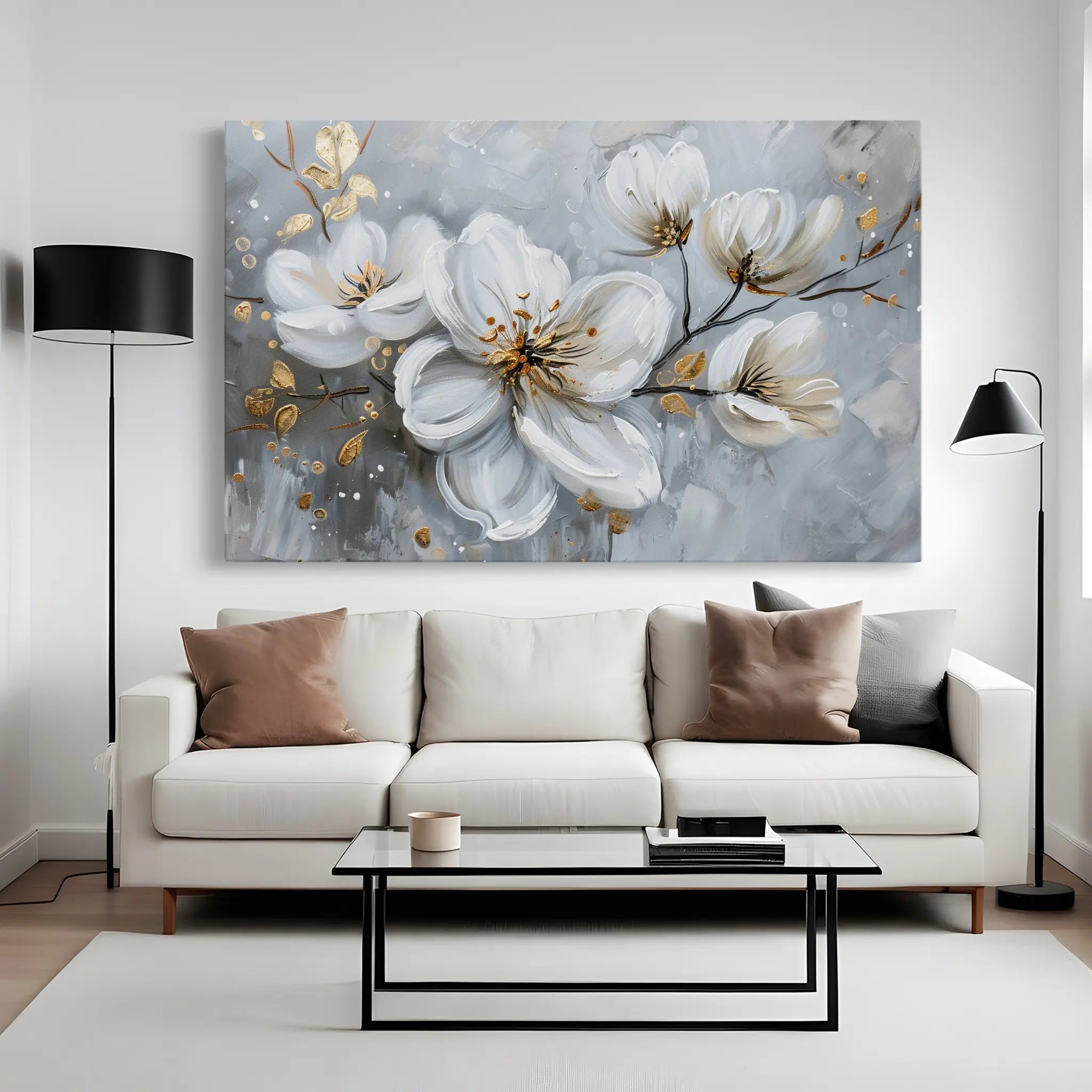 Floral Canvas Wall Art WAD021-F 90 x 60 cm / Stretched on hidden frame