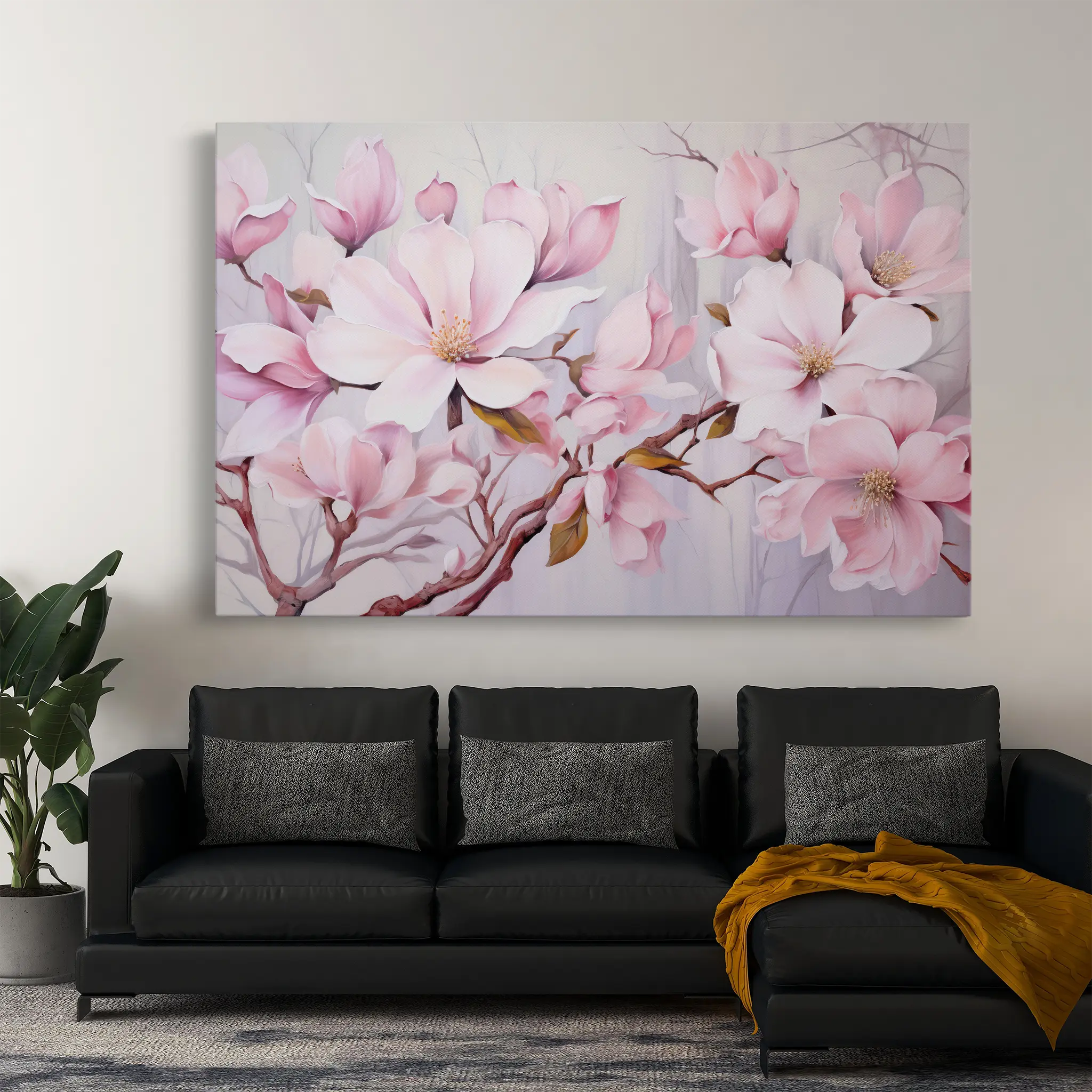 Floral Canvas Wall Art WAD022-F 90 x 60 cm / Stretched on hidden frame