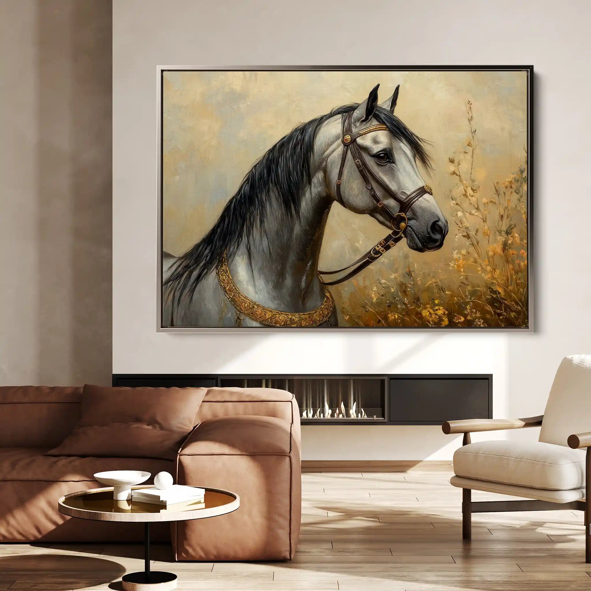 Horses 022 Canvas Art 90 x 60 cm / Stretched on hidden frame
