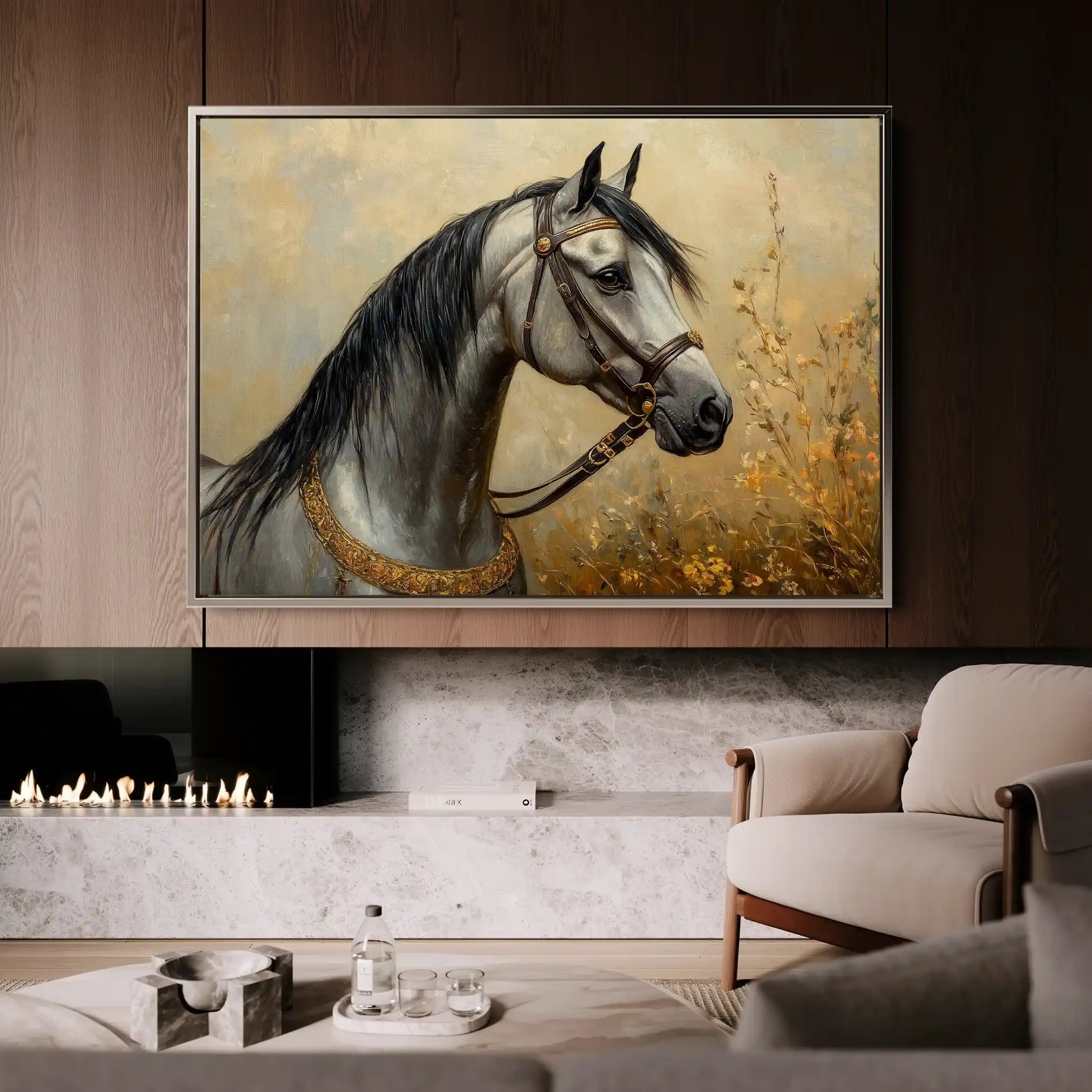 Horses 022 Canvas Art 90 x 60 cm / Stretched on hidden frame