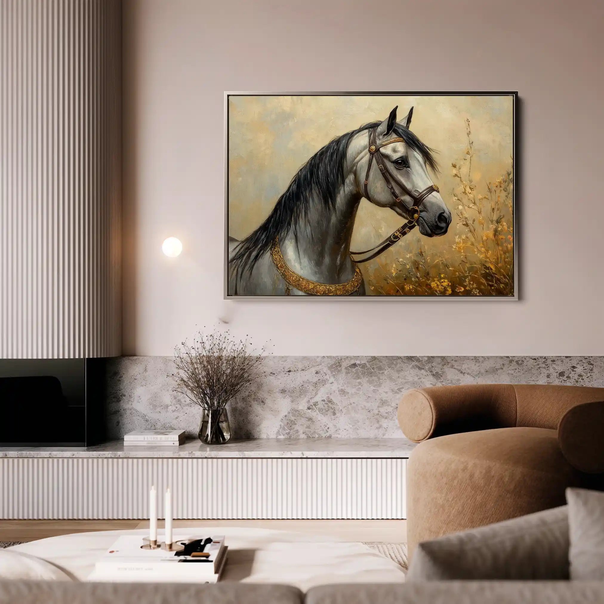 Horses 022 Canvas Art 90 x 60 cm / Stretched on hidden frame