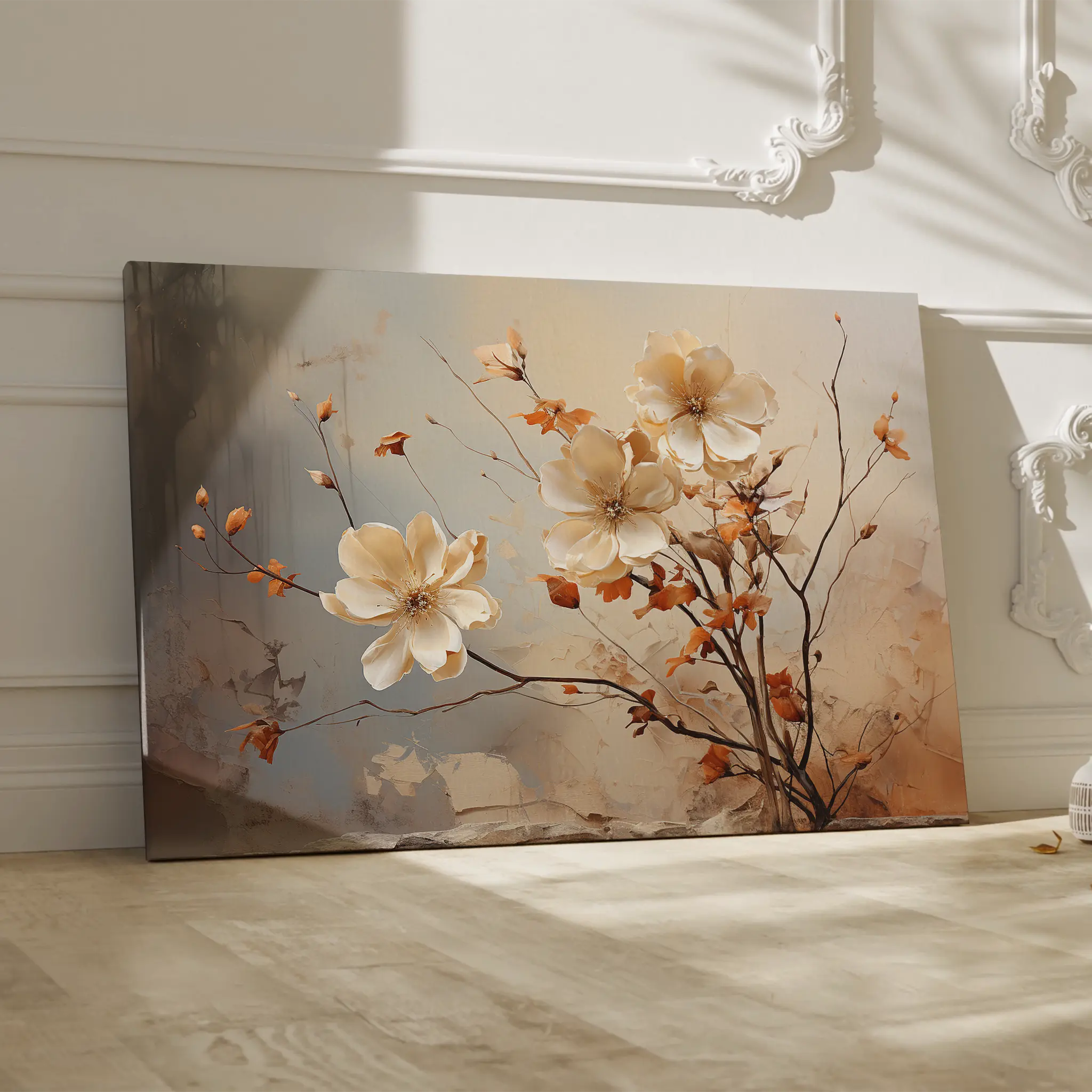 Floral Canvas Wall Art WAD023-F 90 x 60 cm / Stretched on hidden frame