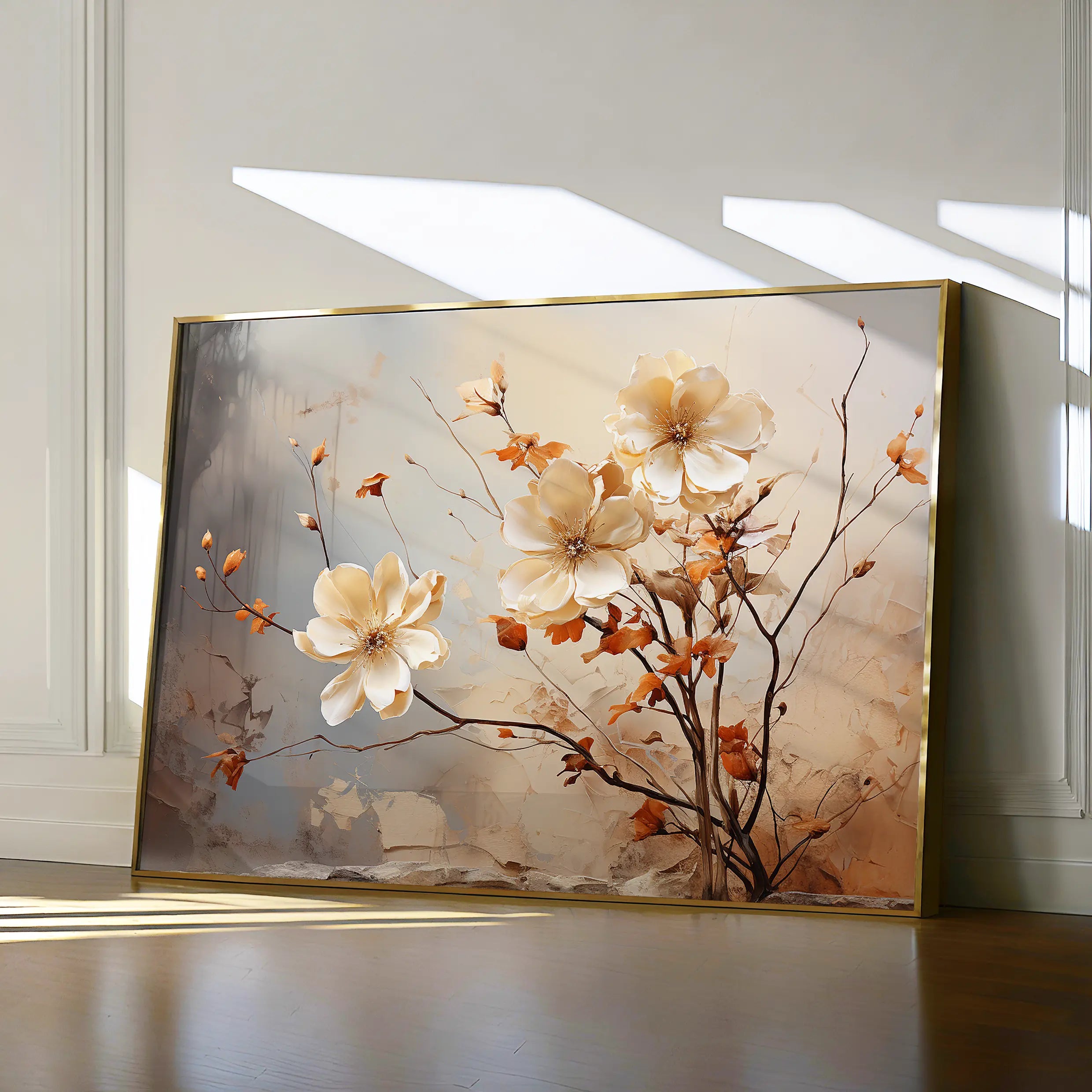Floral Canvas Wall Art WAD023-F 90 x 60 cm / Stretched on hidden frame