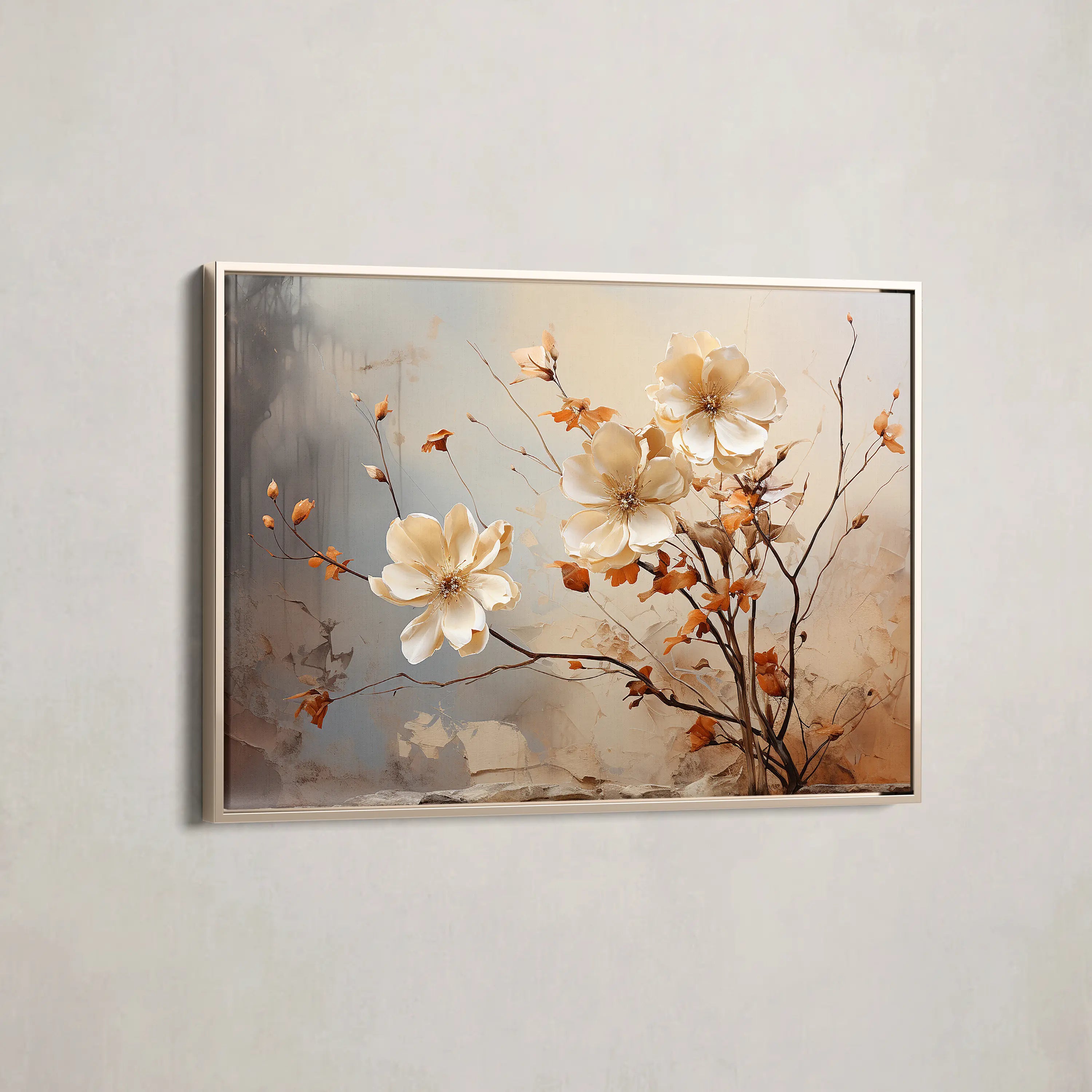 Floral Canvas Wall Art WAD023-F 90 x 60 cm / Stretched on hidden frame