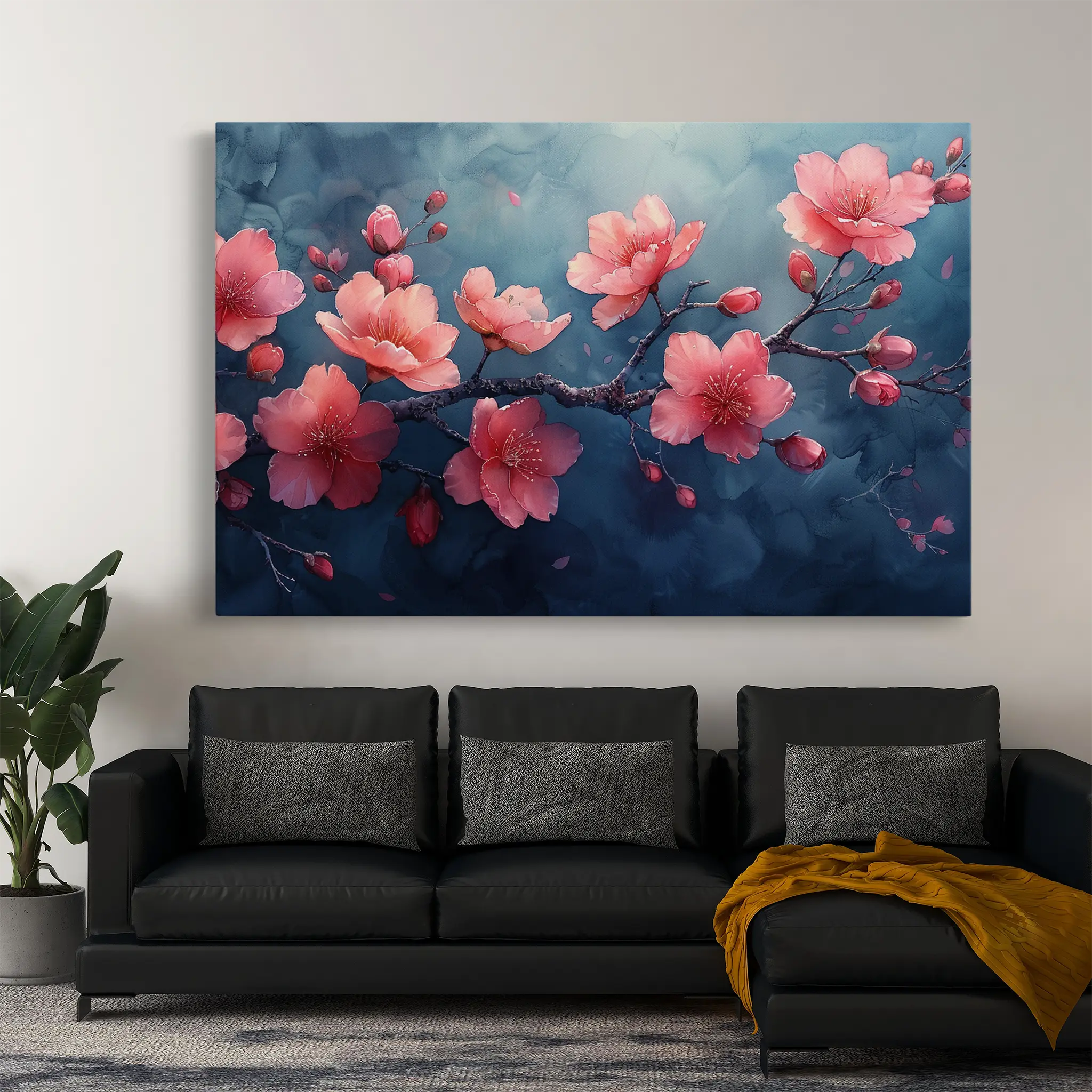 Floral Canvas Wall Art WAD029-F 90 x 60 cm / Stretched on hidden frame