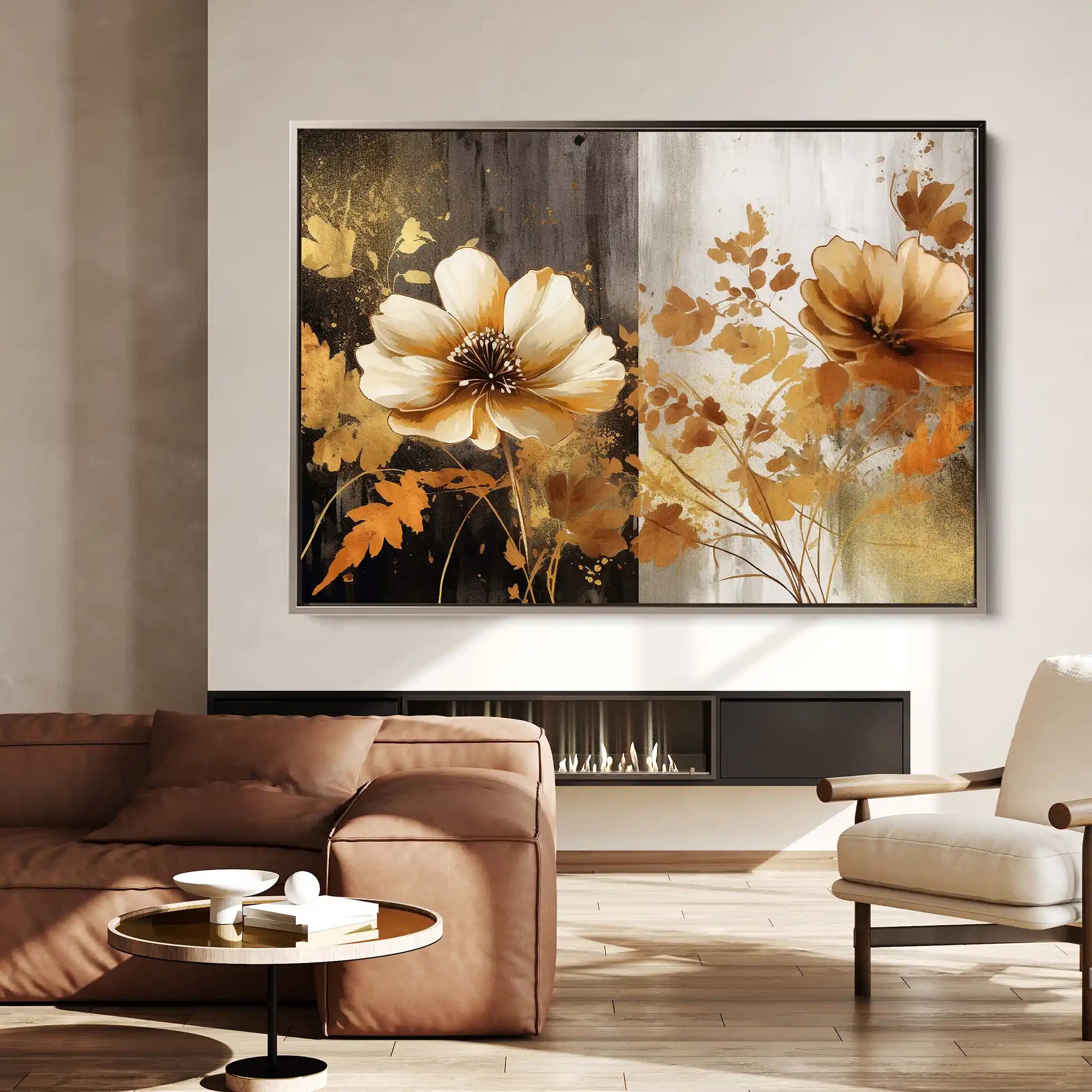 Floral Canvas Wall Art WAD031-F 90 x 60 cm / Stretched on hidden frame