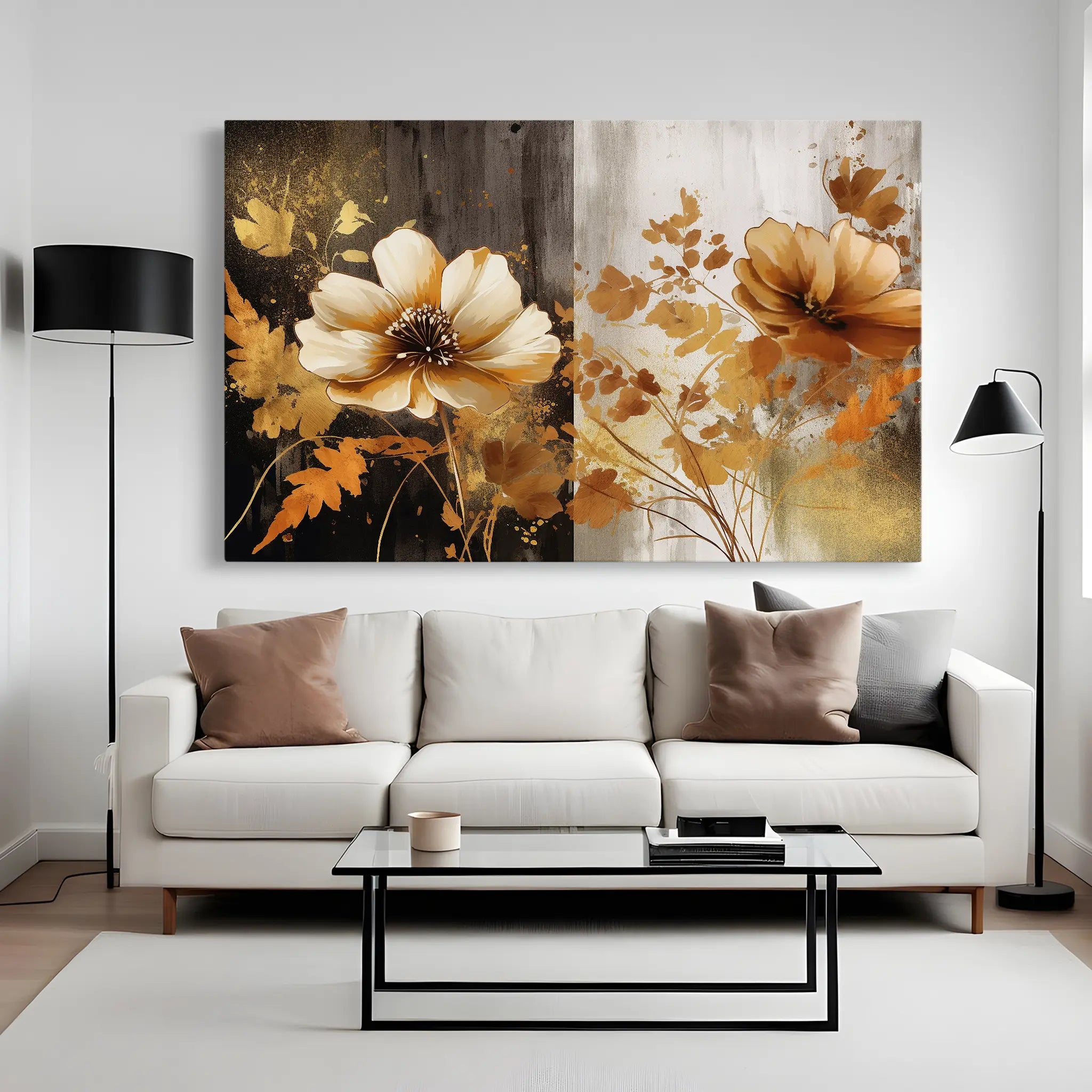 Floral Canvas Wall Art WAD031-F 90 x 60 cm / Stretched on hidden frame