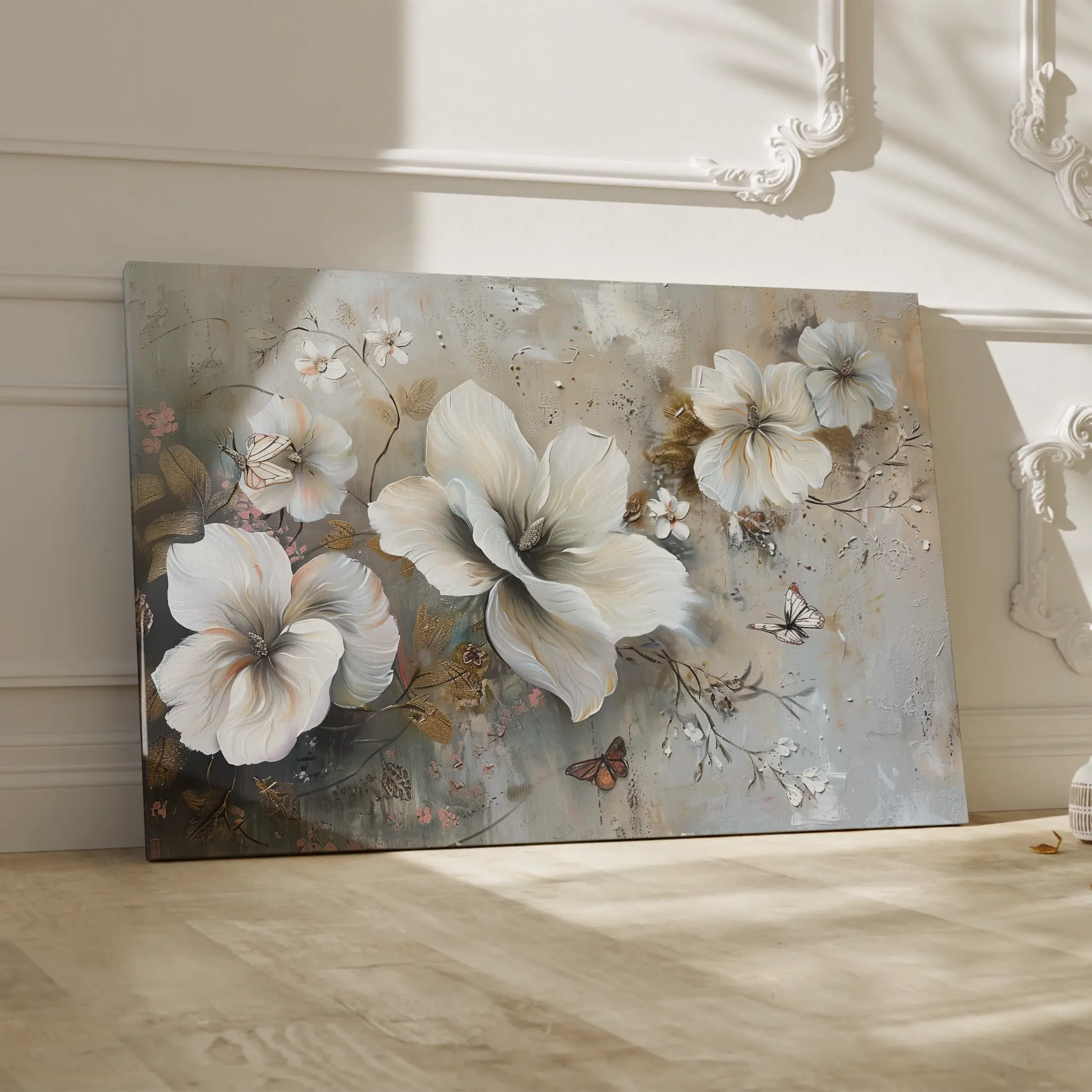 Floral Canvas Wall Art WAD032-F 90 x 60 cm / Stretched on hidden frame