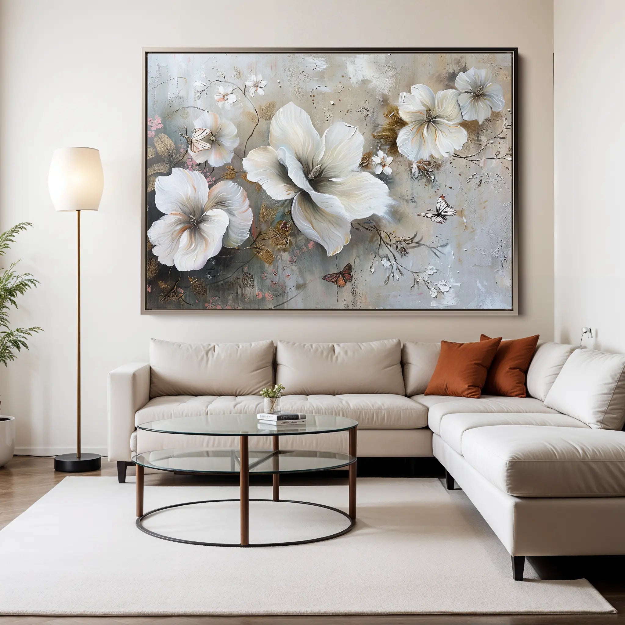 Floral Canvas Wall Art WAD032-F 90 x 60 cm / Stretched on hidden frame