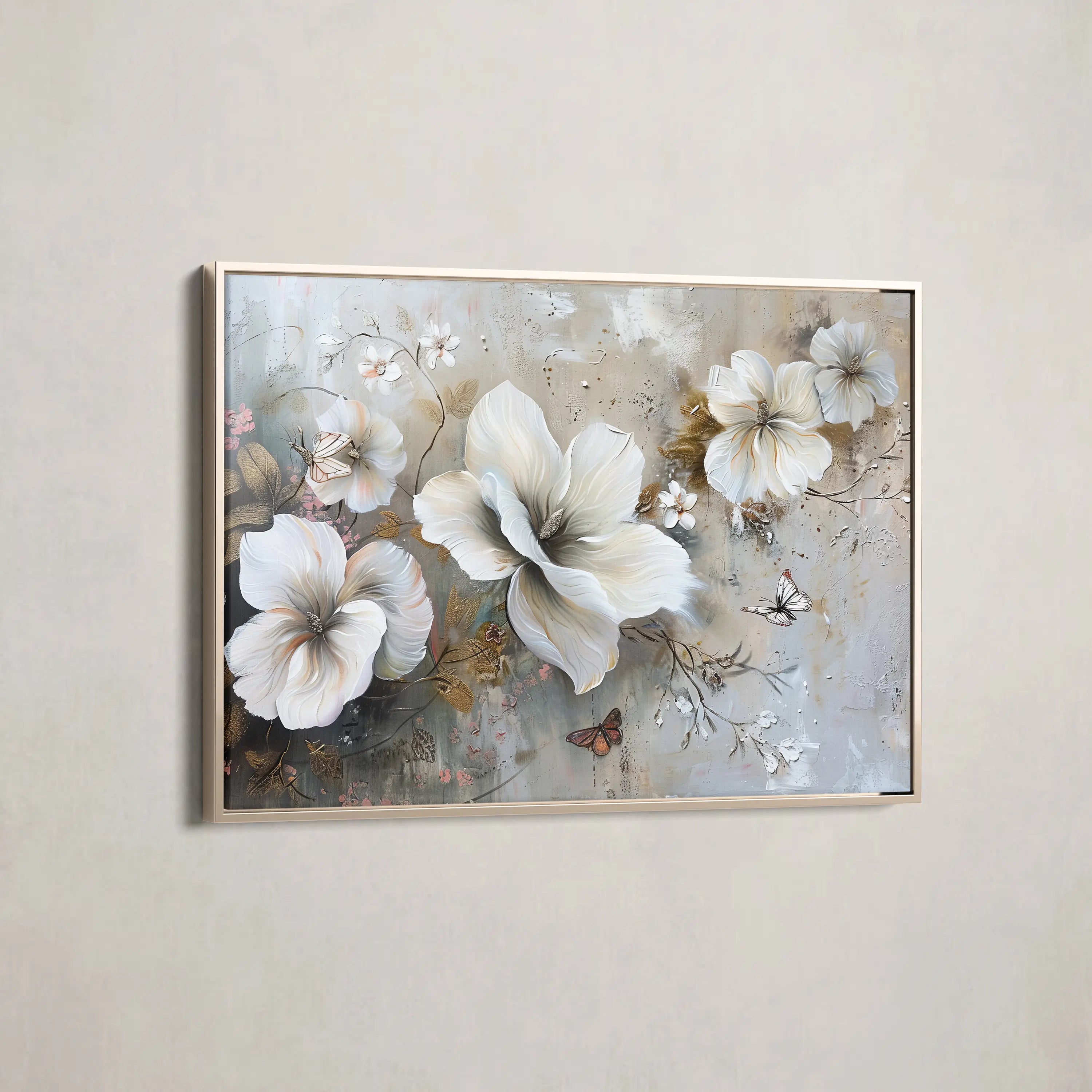 Floral Canvas Wall Art WAD032-F 90 x 60 cm / Stretched on hidden frame