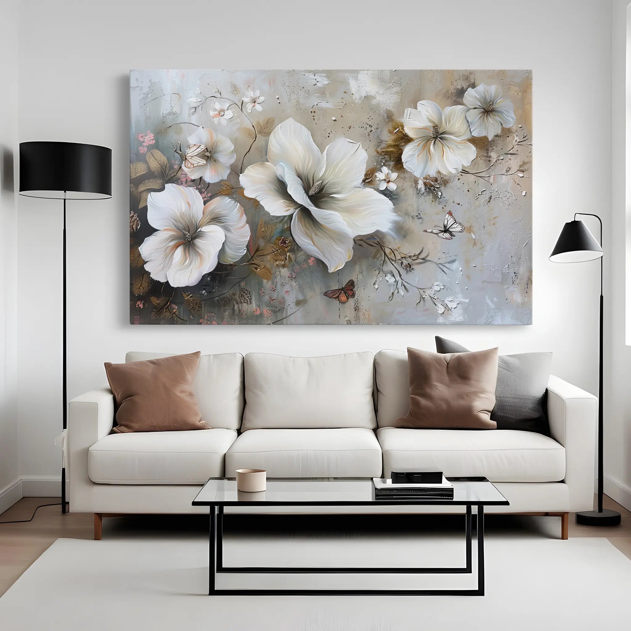 Floral Canvas Wall Art WAD032-F 90 x 60 cm / Stretched on hidden frame