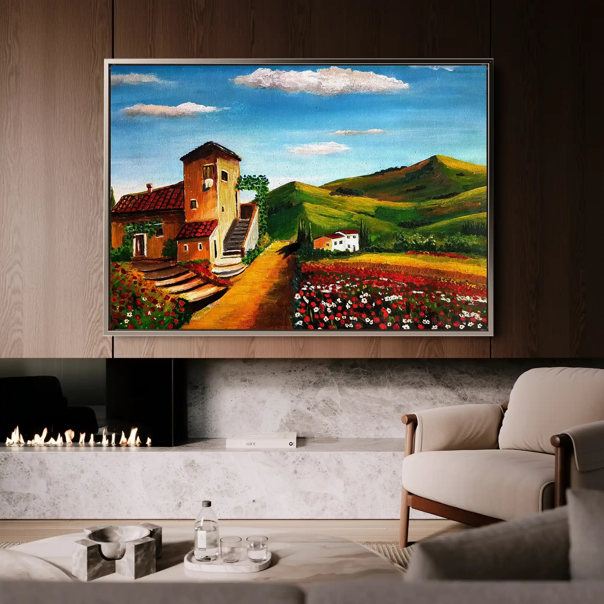 Landscape 033 Canvas Art 90 x 60 cm / Stretched on hidden frame