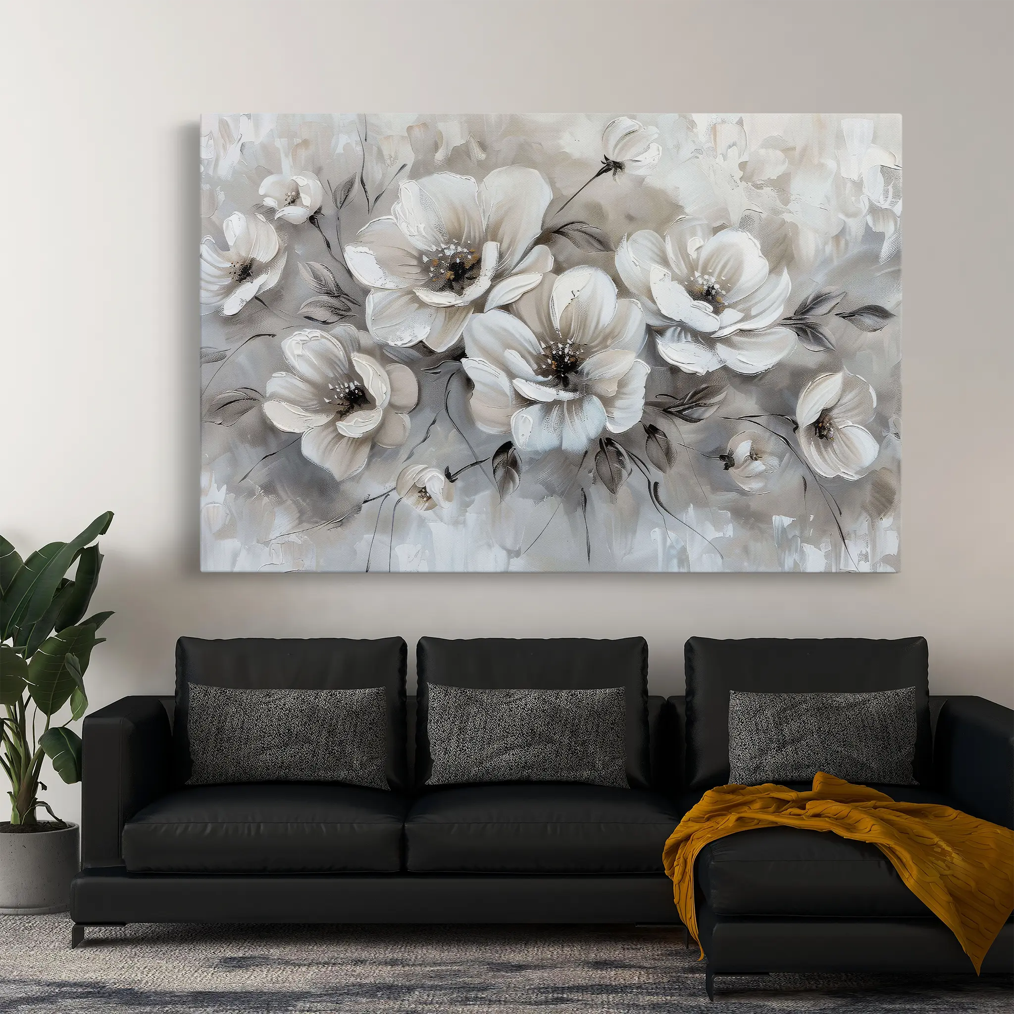 Floral Canvas Wall Art WAD034-F 90 x 60 cm / Stretched on hidden frame