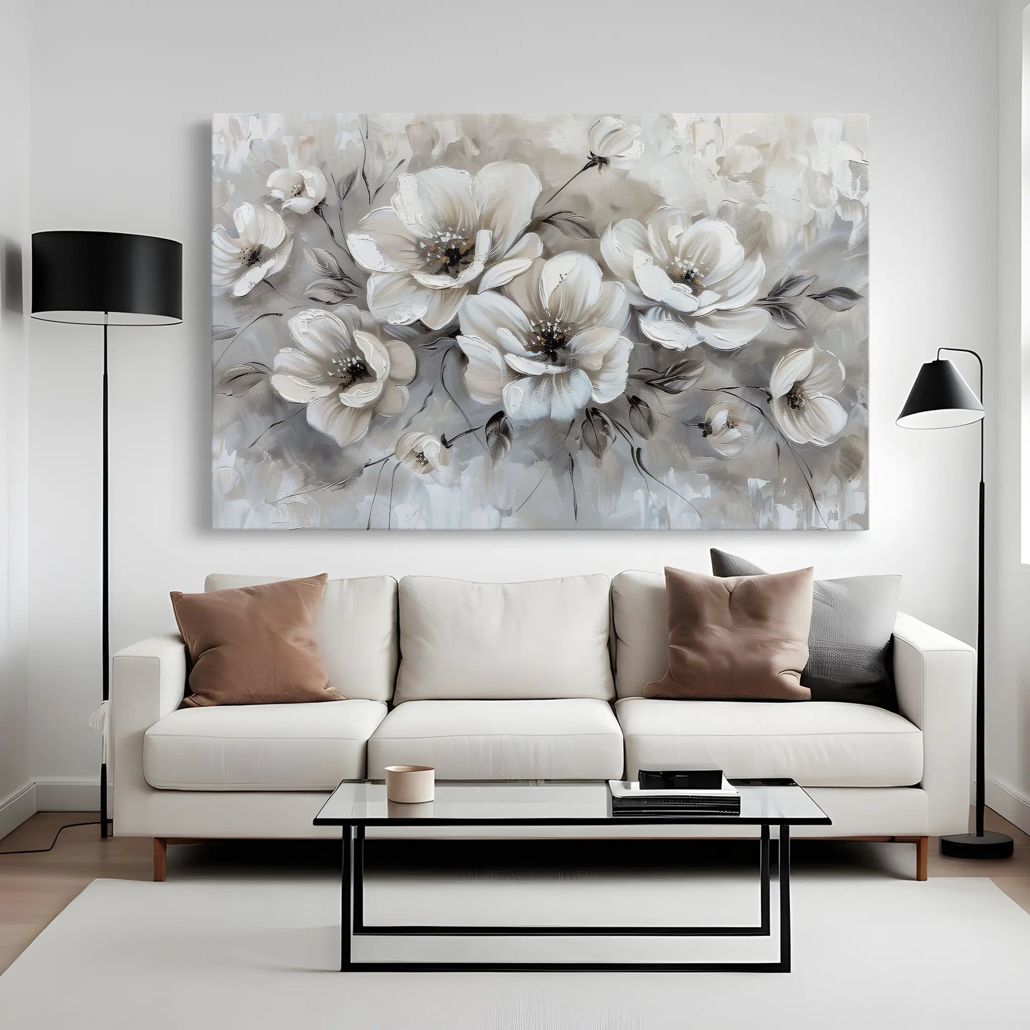 Floral Canvas Wall Art WAD034-F 90 x 60 cm / Stretched on hidden frame