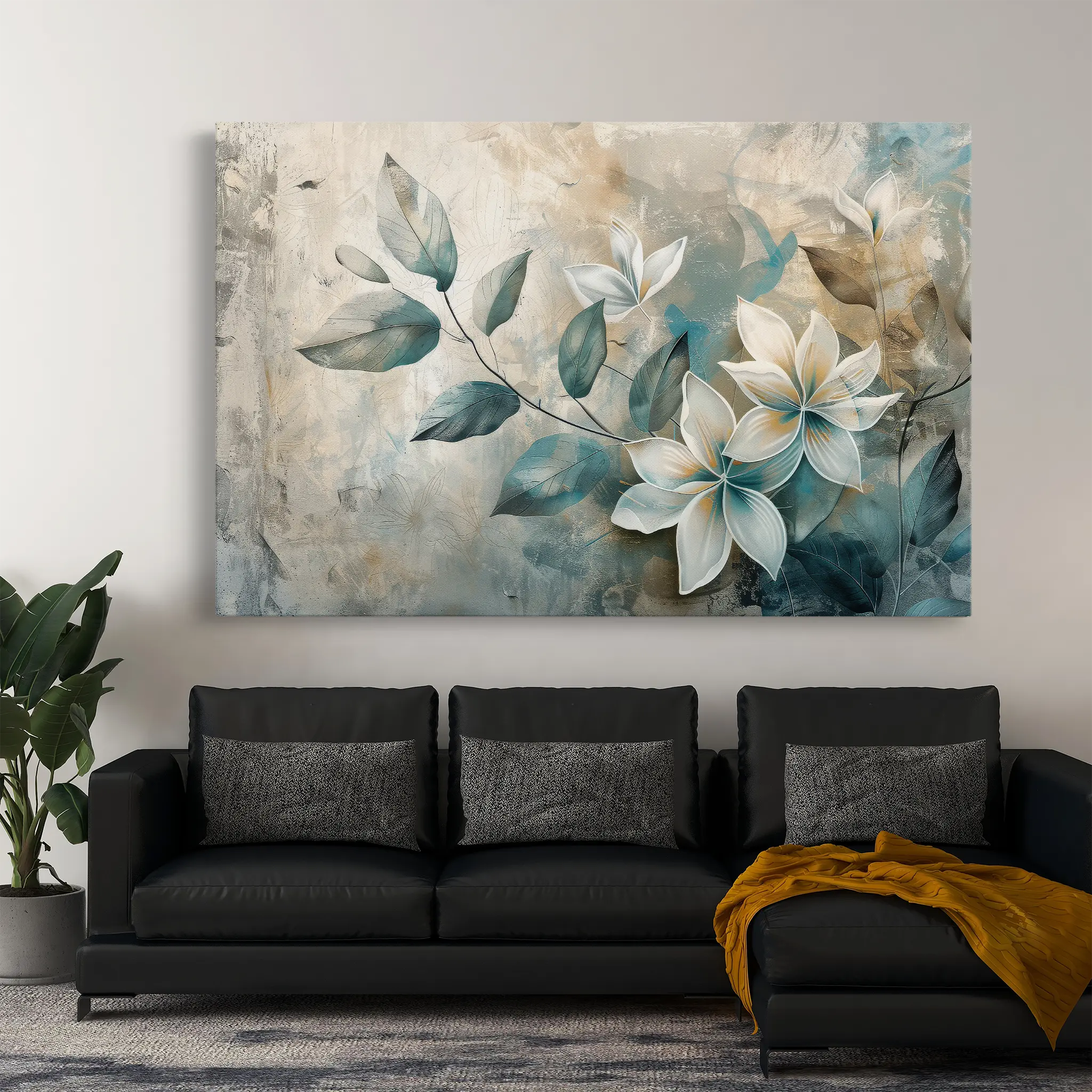 Floral Canvas Wall Art WAD035-F 90 x 60 cm / Stretched on hidden frame