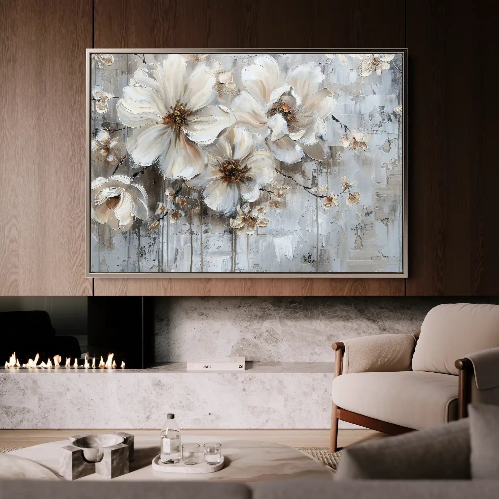 Floral Canvas Wall Art WAD036-F 90 x 60 cm / Stretched on hidden frame