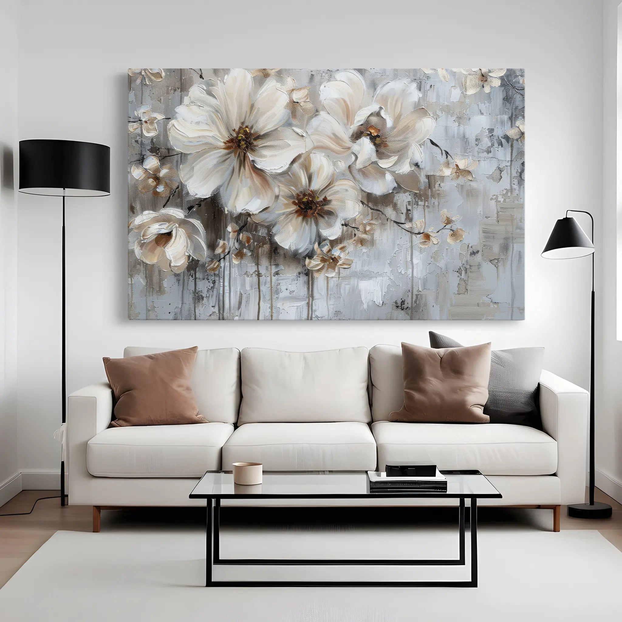 Floral Canvas Wall Art WAD036-F 90 x 60 cm / Stretched on hidden frame