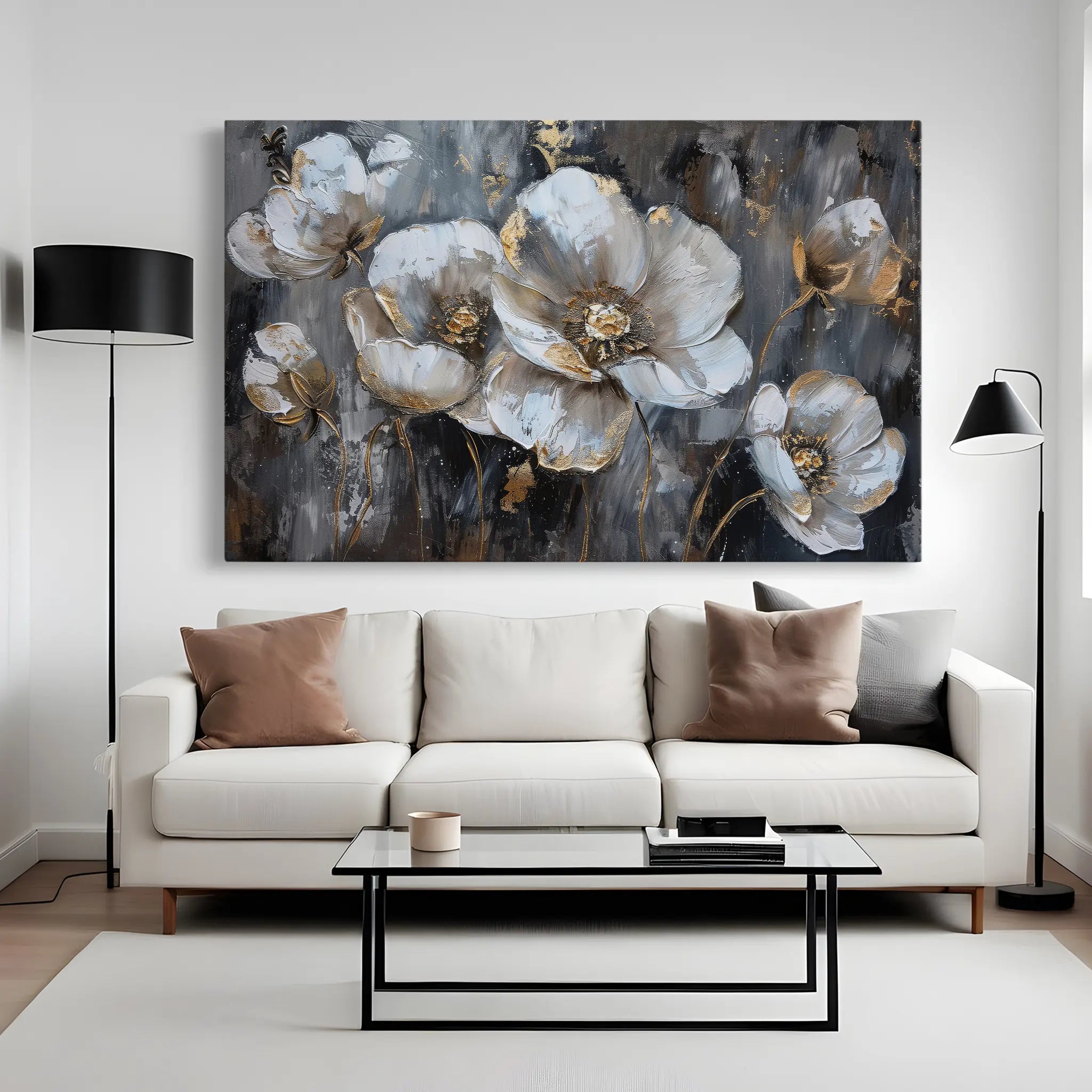 Floral Canvas Wall Art WAD037-F 90 x 60 cm / Stretched on hidden frame