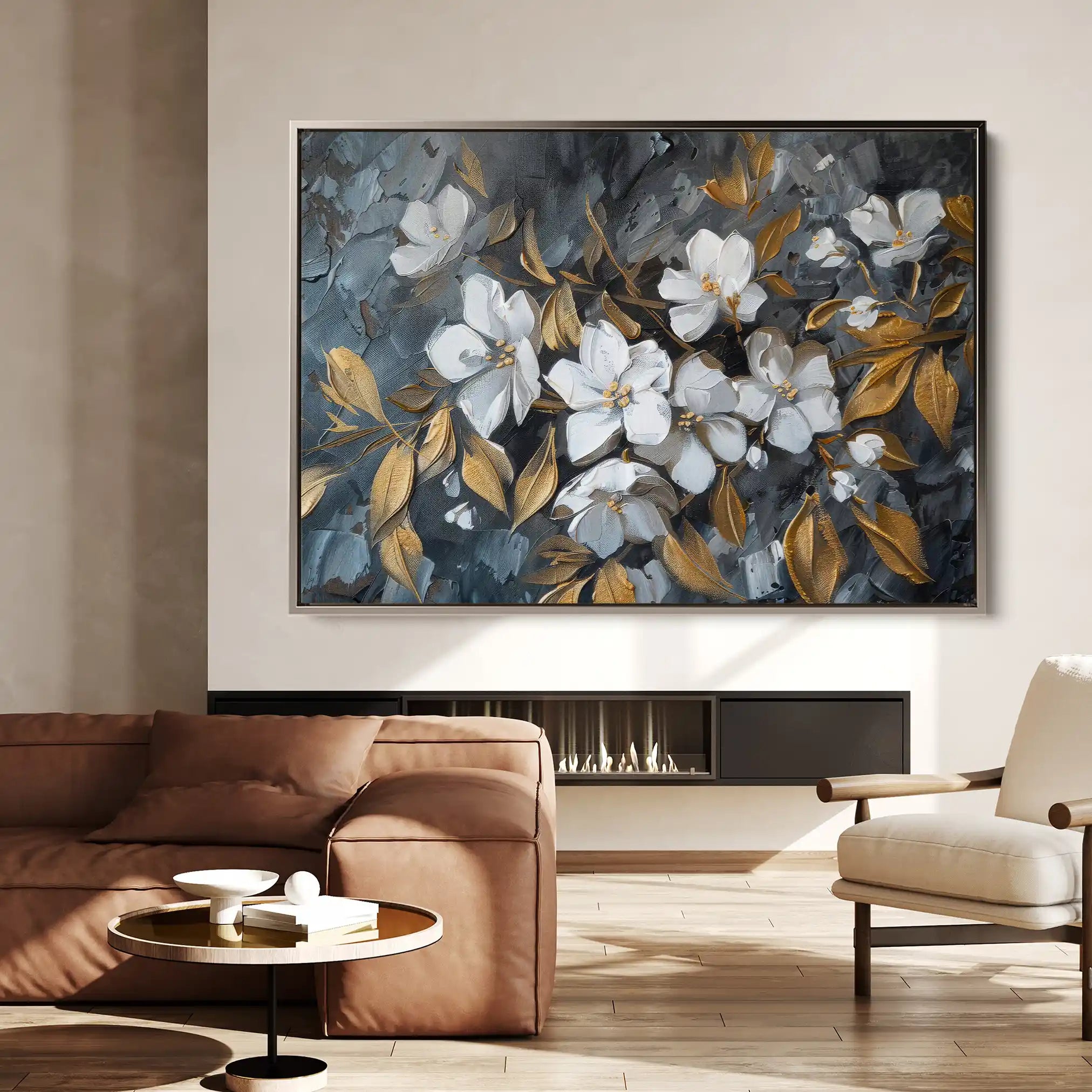 Floral Canvas Wall Art WAD038-F 90 x 60 cm / Stretched on hidden frame