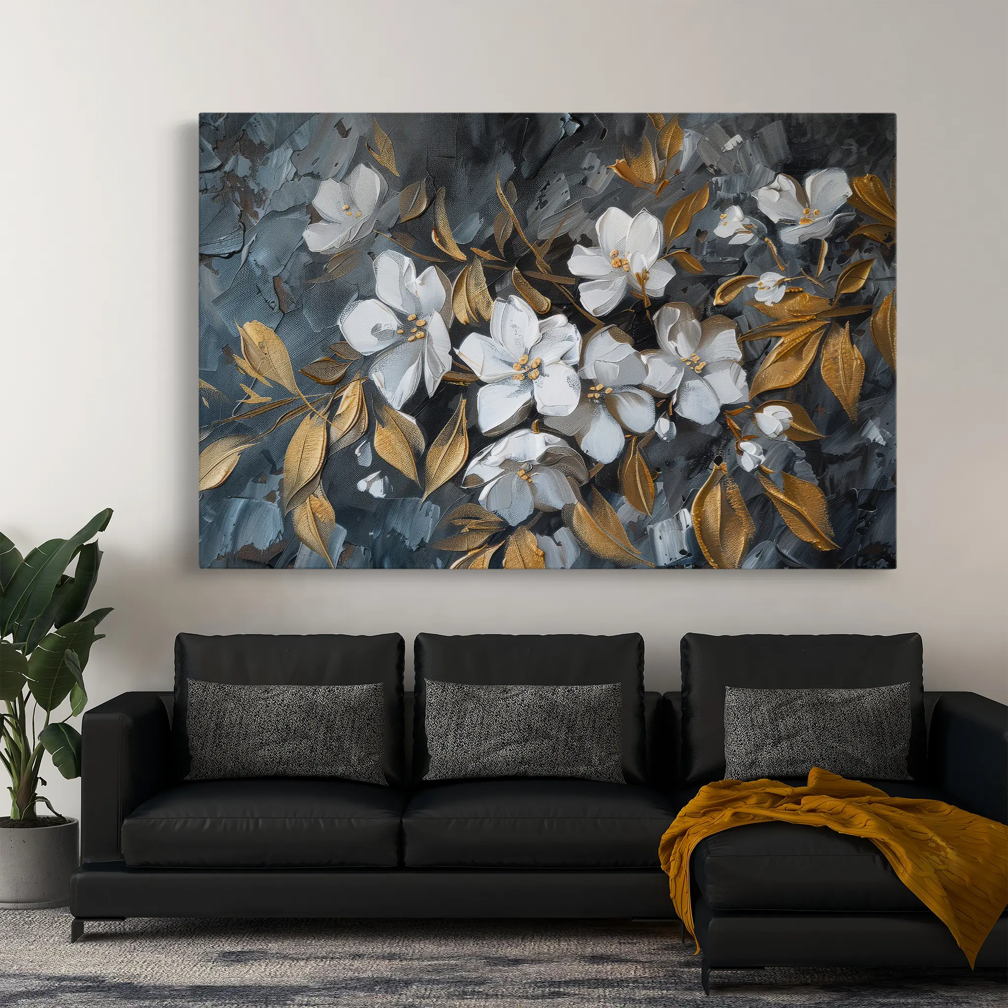 Floral Canvas Wall Art WAD038-F 90 x 60 cm / Stretched on hidden frame