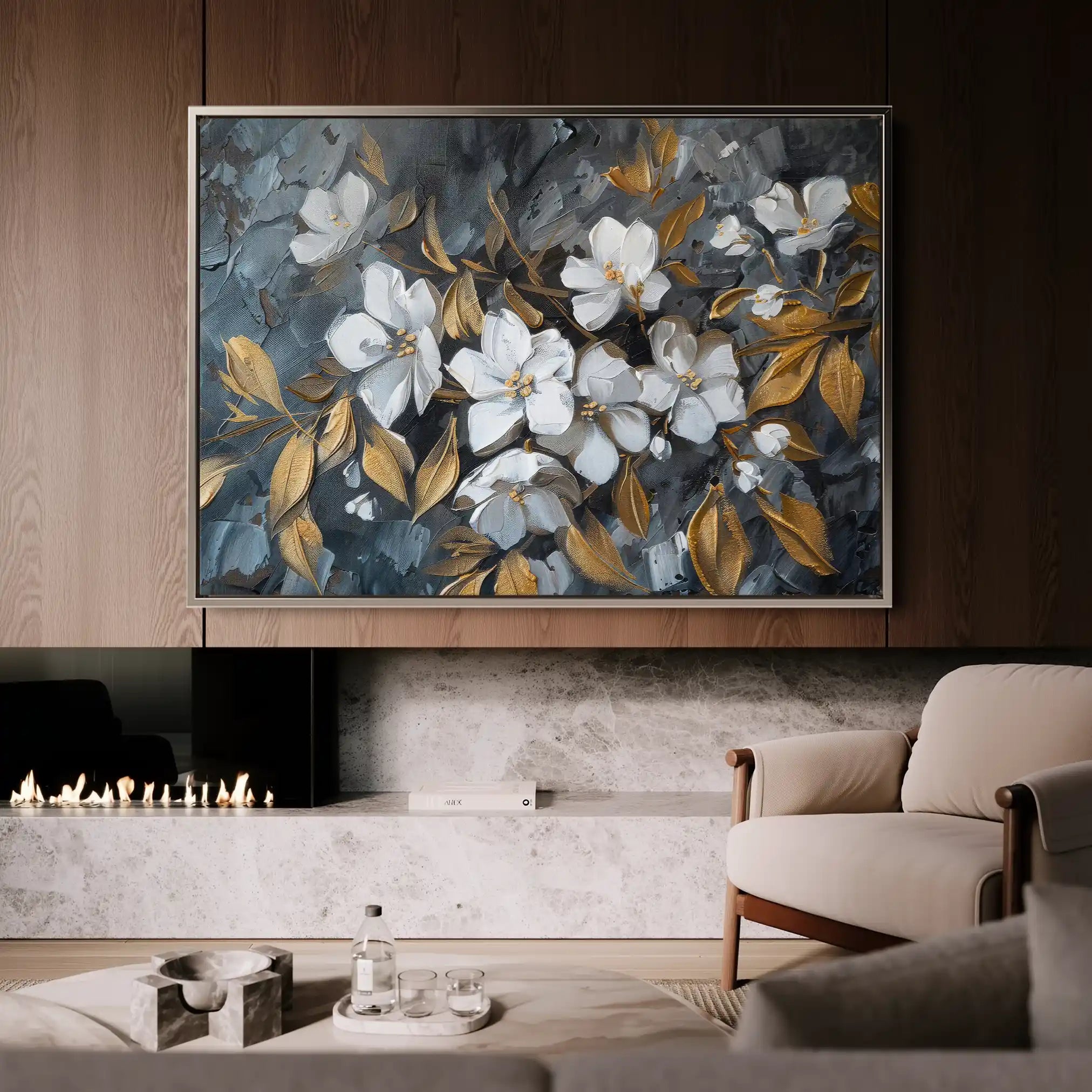 Floral Canvas Wall Art WAD038-F 90 x 60 cm / Stretched on hidden frame