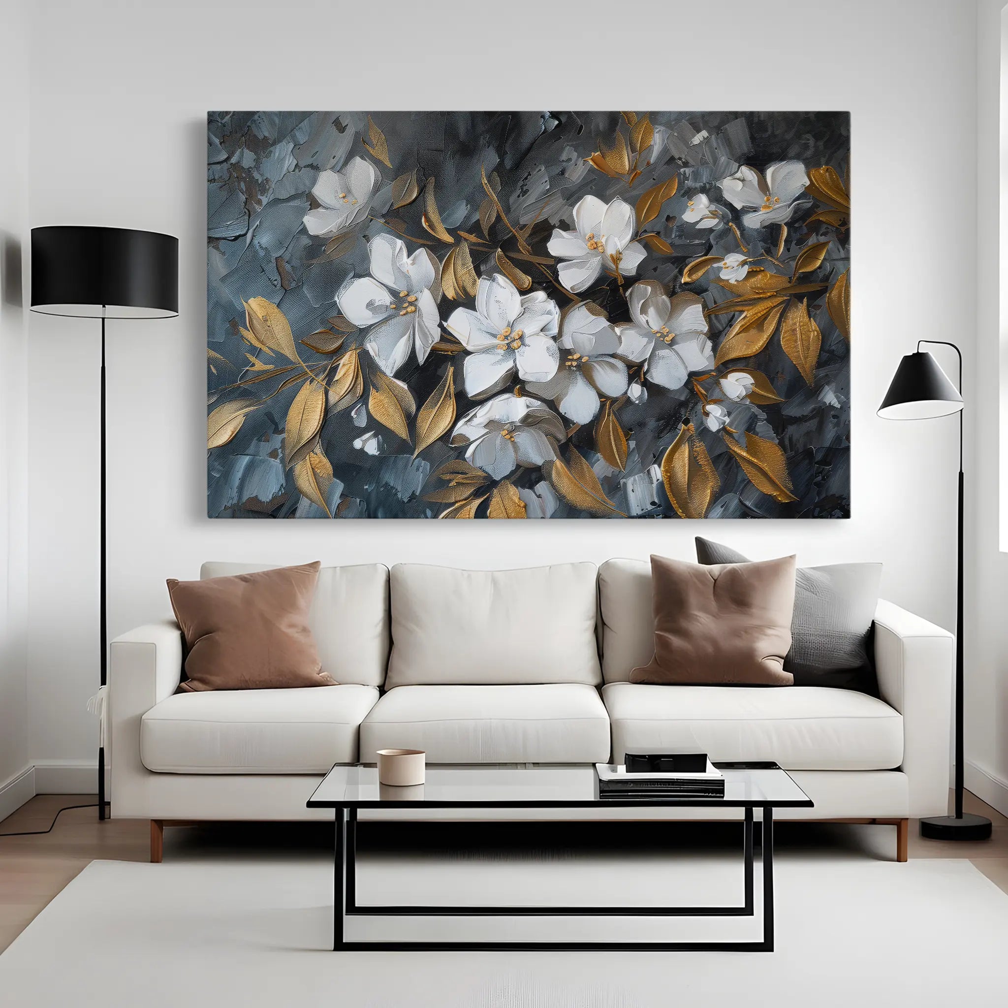 Floral Canvas Wall Art WAD038-F 90 x 60 cm / Stretched on hidden frame