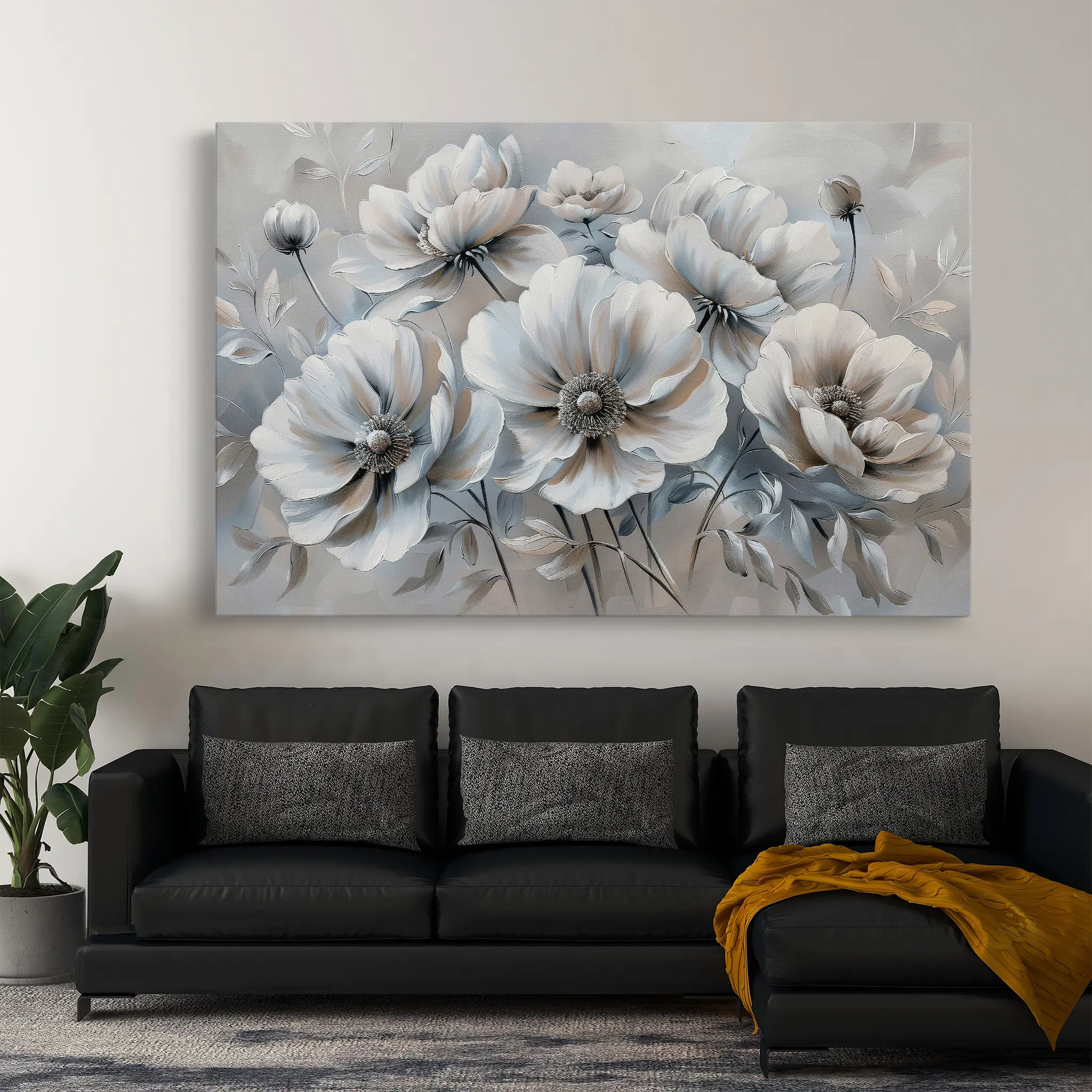 Floral Canvas Wall Art WAD039-F 90 x 60 cm / Stretched on hidden frame