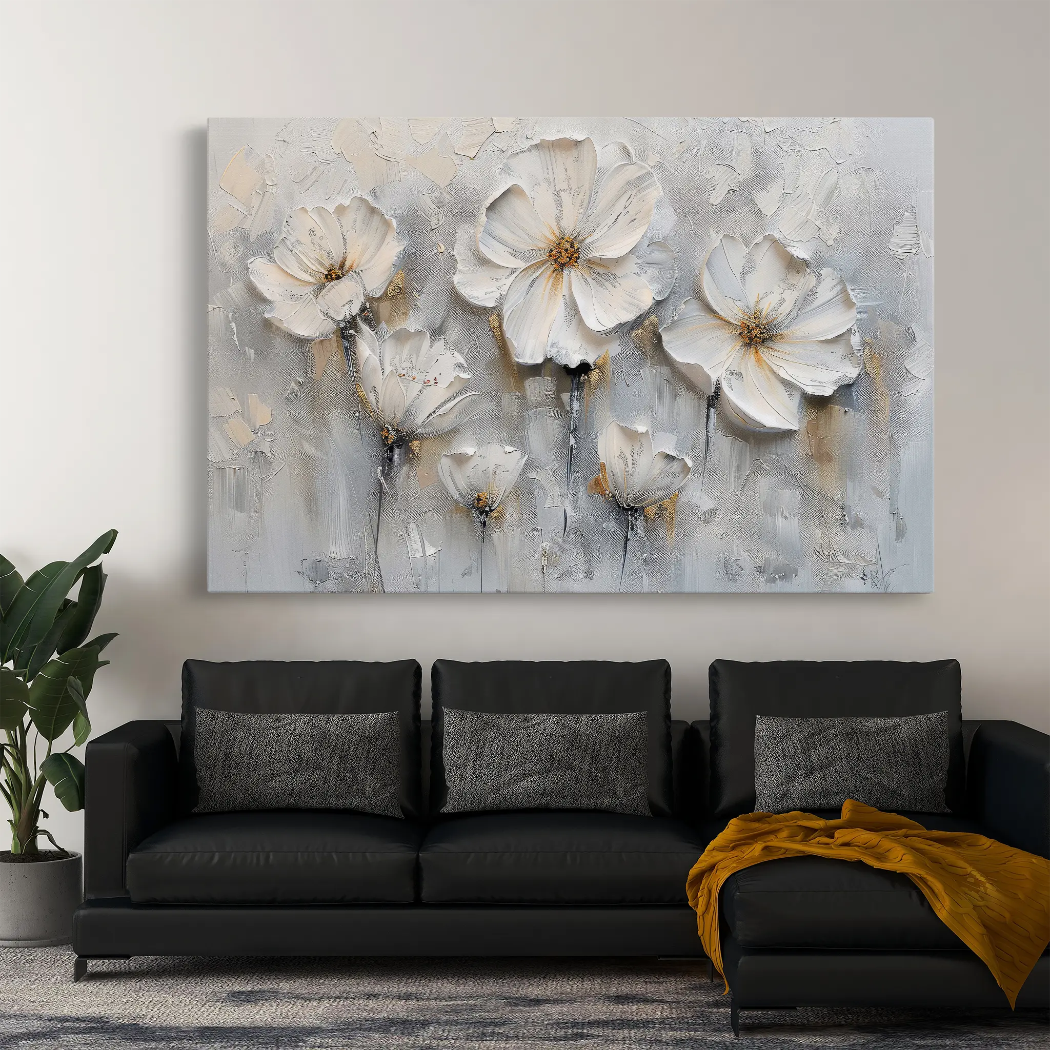 Floral Canvas Wall Art WAD040-F 90 x 60 cm / Stretched on hidden frame