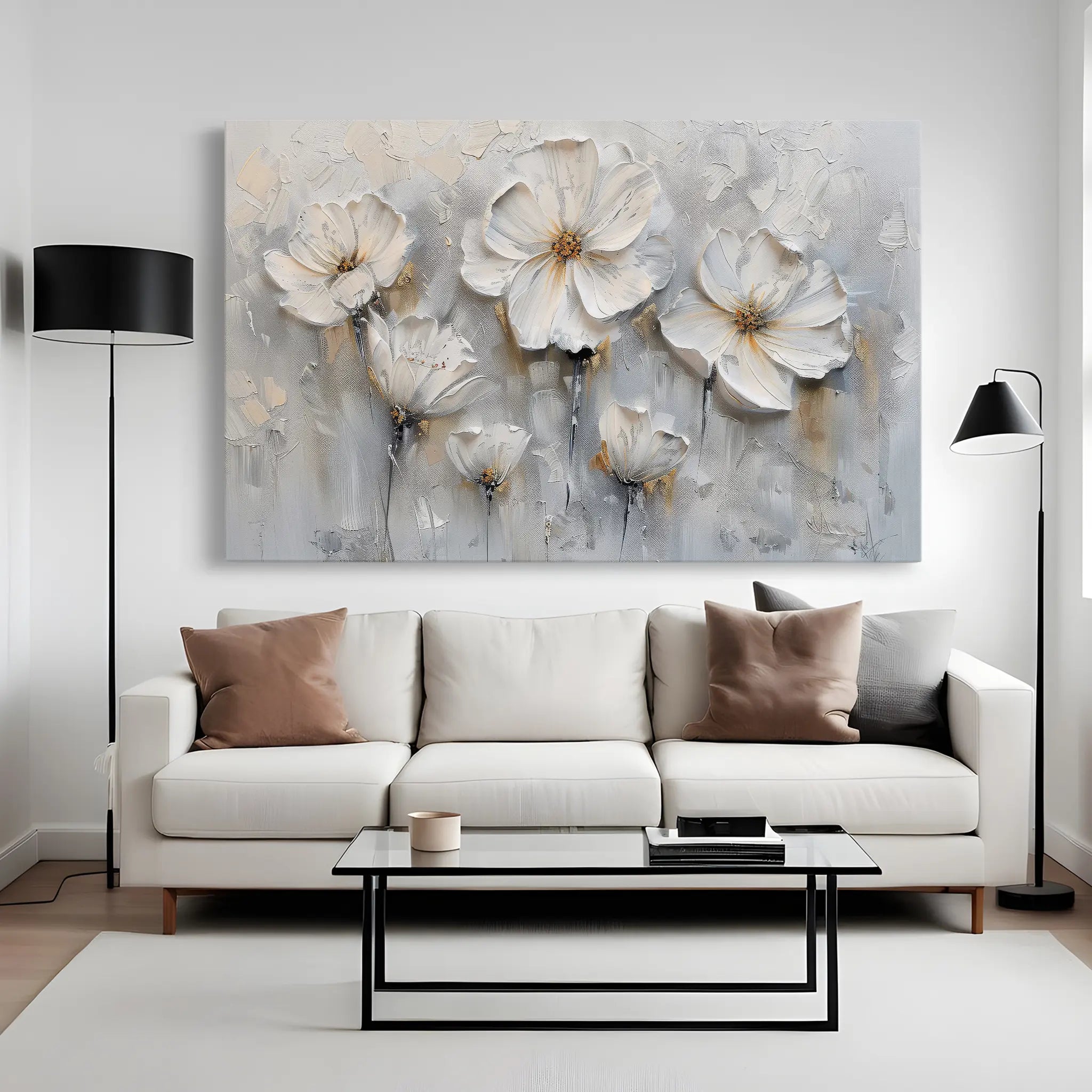 Floral Canvas Wall Art WAD040-F 90 x 60 cm / Stretched on hidden frame