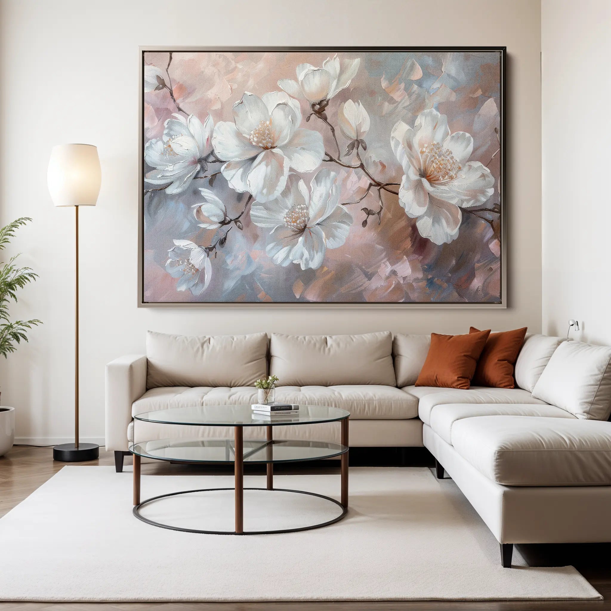 Floral Canvas Wall Art WAD041-F 90 x 60 cm / Stretched on hidden frame