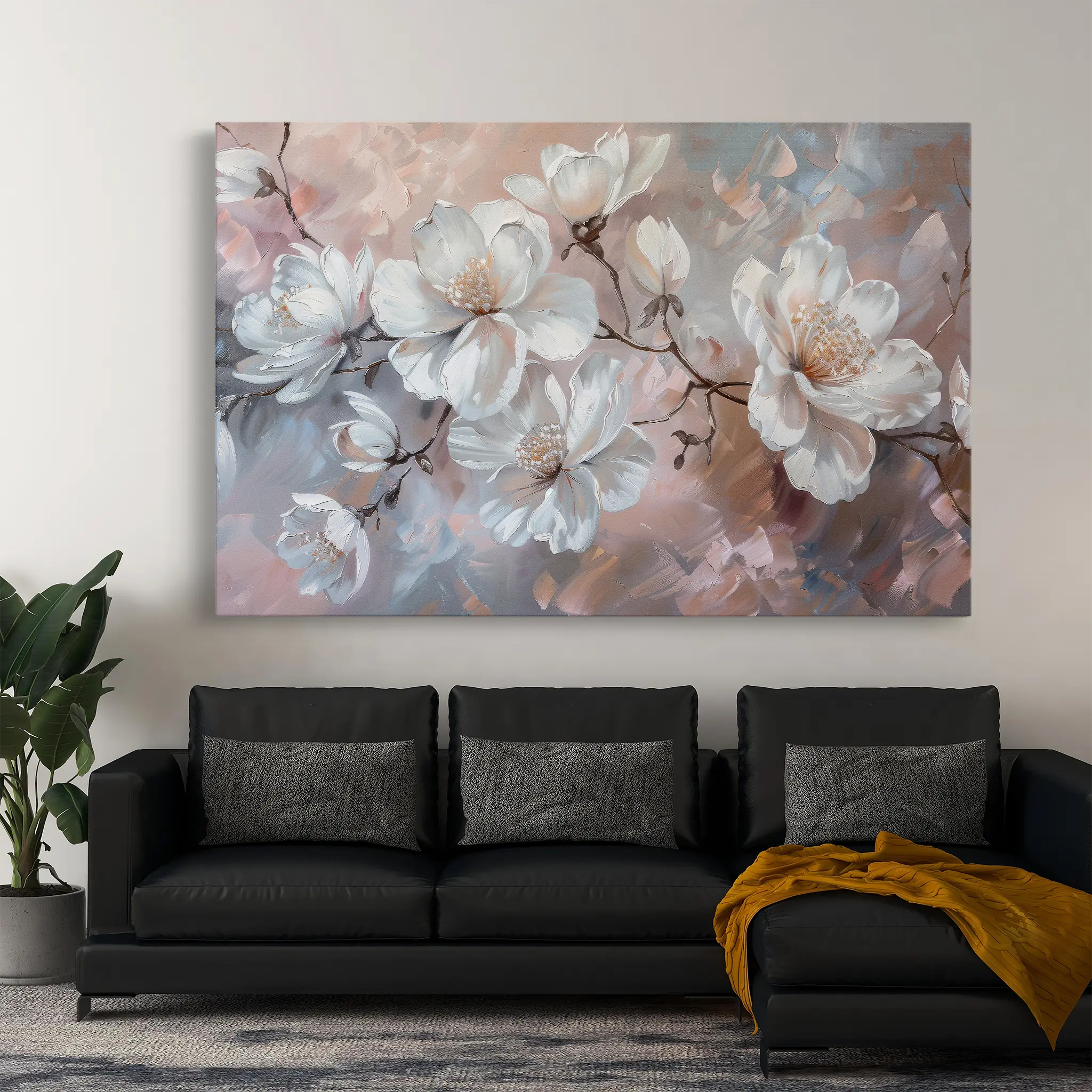 Floral Canvas Wall Art WAD041-F 90 x 60 cm / Stretched on hidden frame