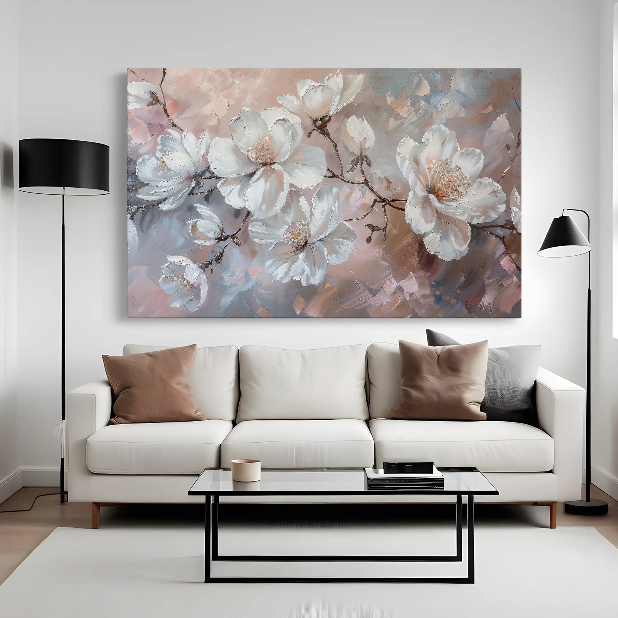 Floral Canvas Wall Art WAD041-F 90 x 60 cm / Stretched on hidden frame